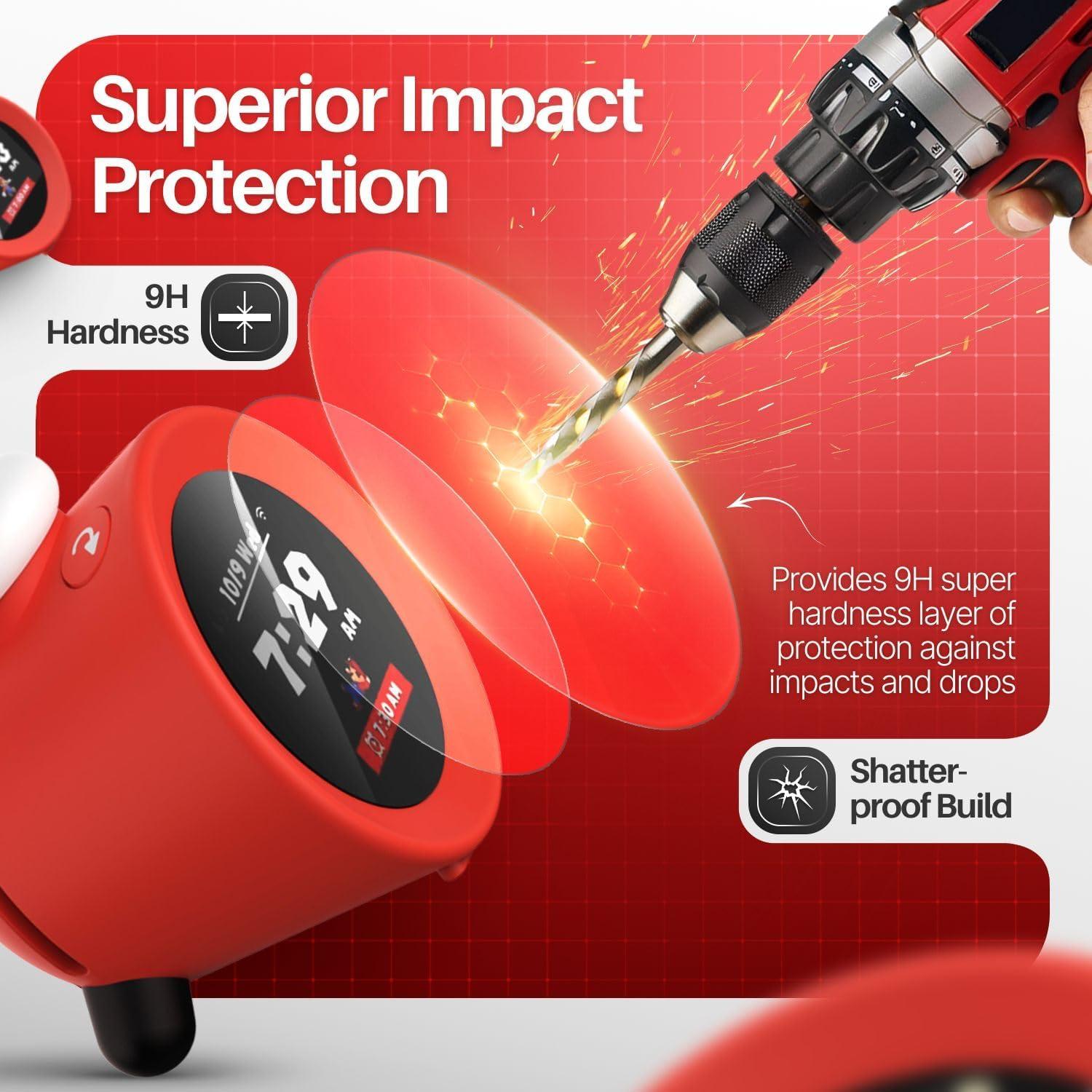 Protector de Pantalla TNP para Reloj Despertador Nintendo Alarmo - Vidrio Templado HD 9H, Paquete de 2