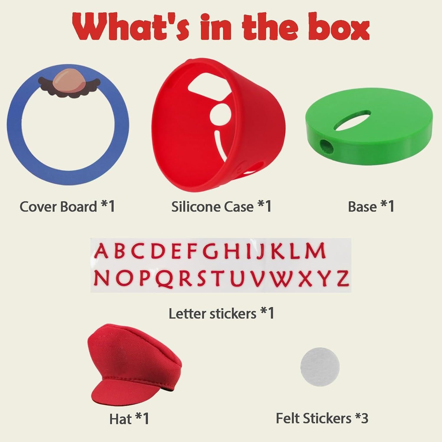 Soporte de Madera para Nintendo Alarmo con Funda Roja