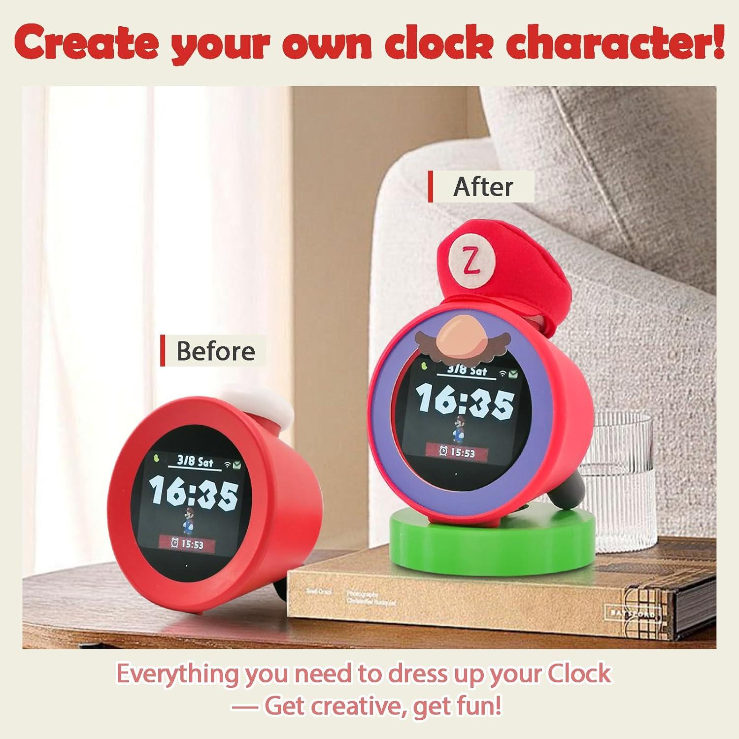 Soporte de Madera para Nintendo Alarmo con Funda Roja