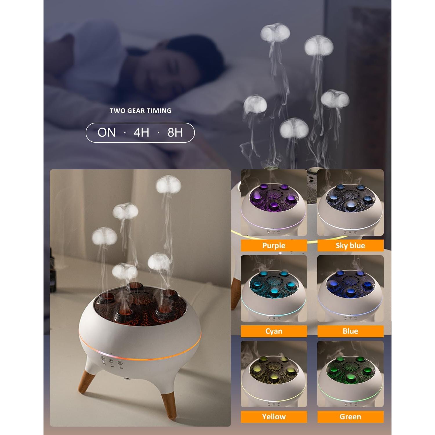 Difusor de Medusas Piosarafiem 250ml con Control Remoto y Luz LED