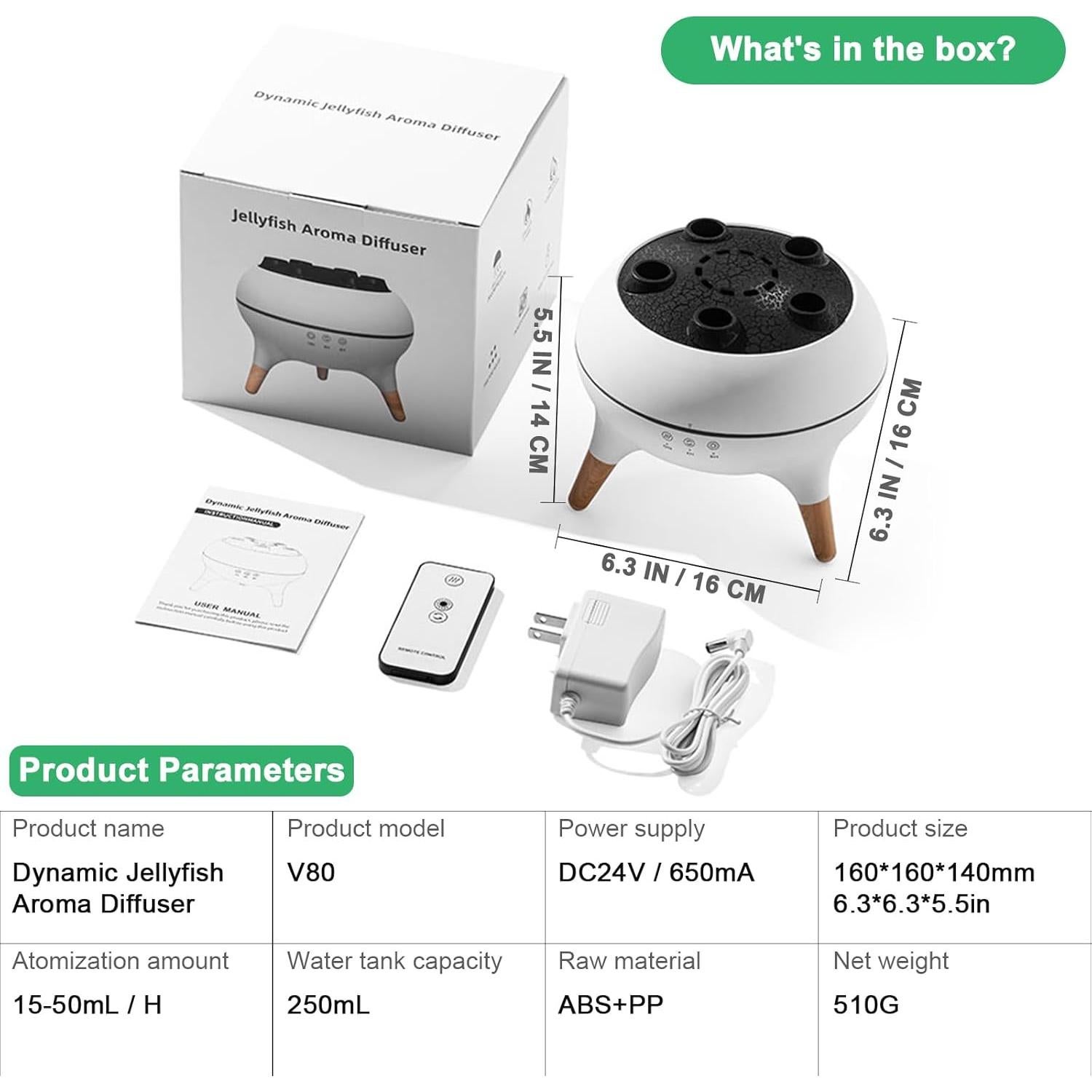 Difusor de Aceite Esencial Holwim V80 250ml Aromaterapia Blanco