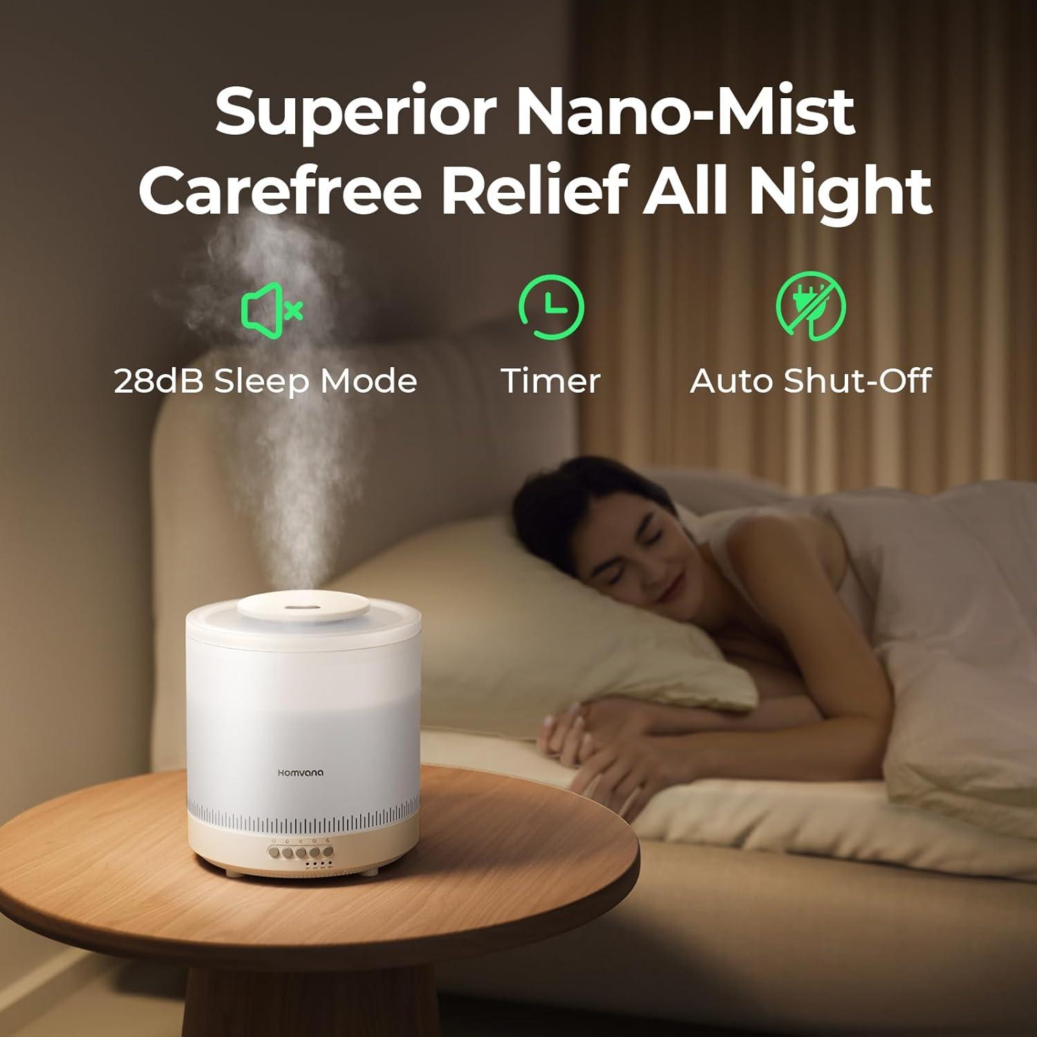 Humidificadores Homvana 1.8L - 2 Paquetes para Dormitorio