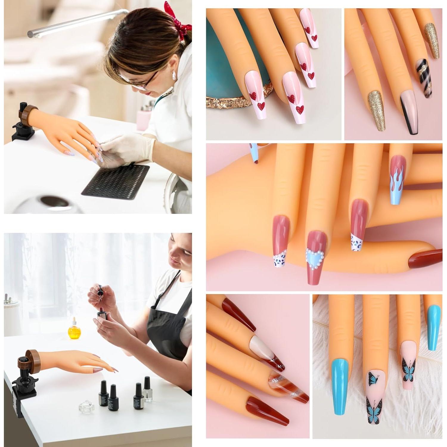 Mano de Práctica para Uñas Acrílicas LIONVISON con 240 Tips