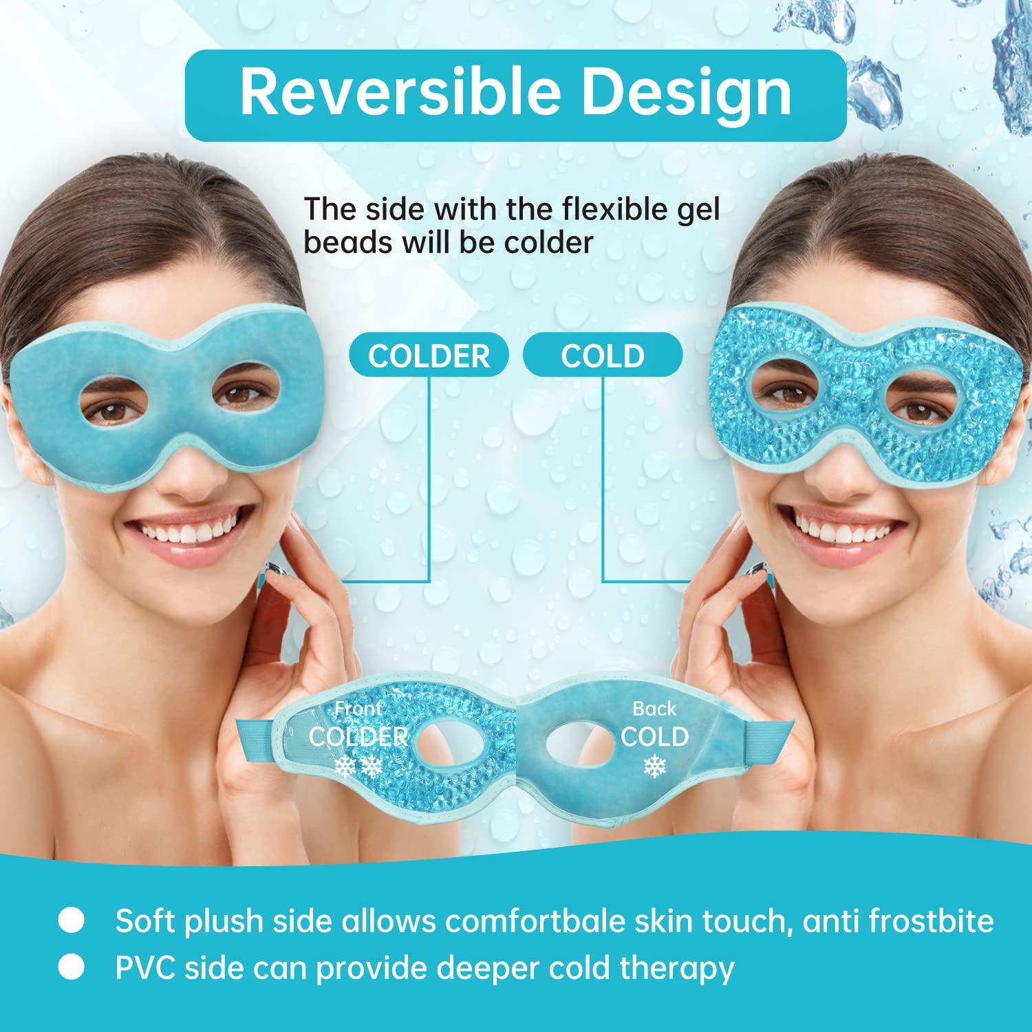 2 Máscaras de Ojos de Hielo Reutilizables SEIWEHIDO Azul
