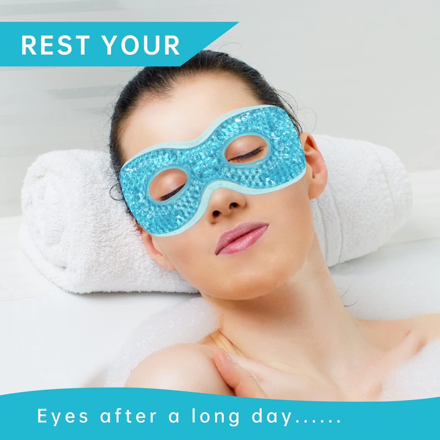 2 Máscaras de Ojos de Hielo Reutilizables SEIWEHIDO Azul