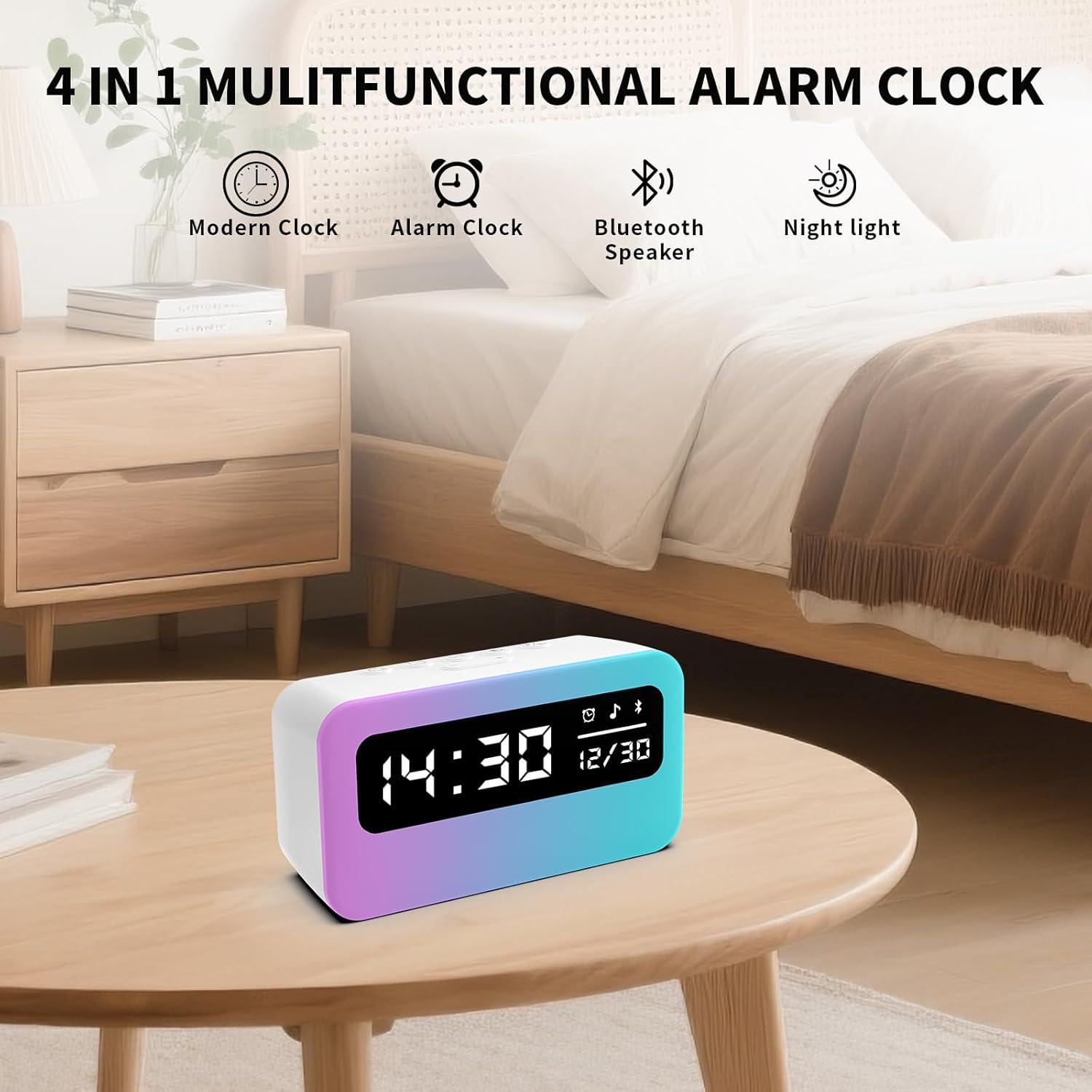 Reloj Despertador Digital Phylosal con Altavoz Bluetooth 4000mAh