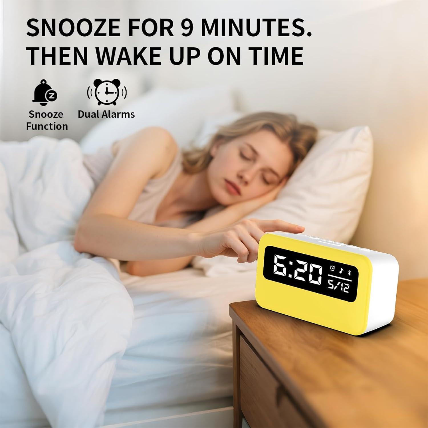 Reloj Despertador Digital Phylosal con Altavoz Bluetooth 4000mAh