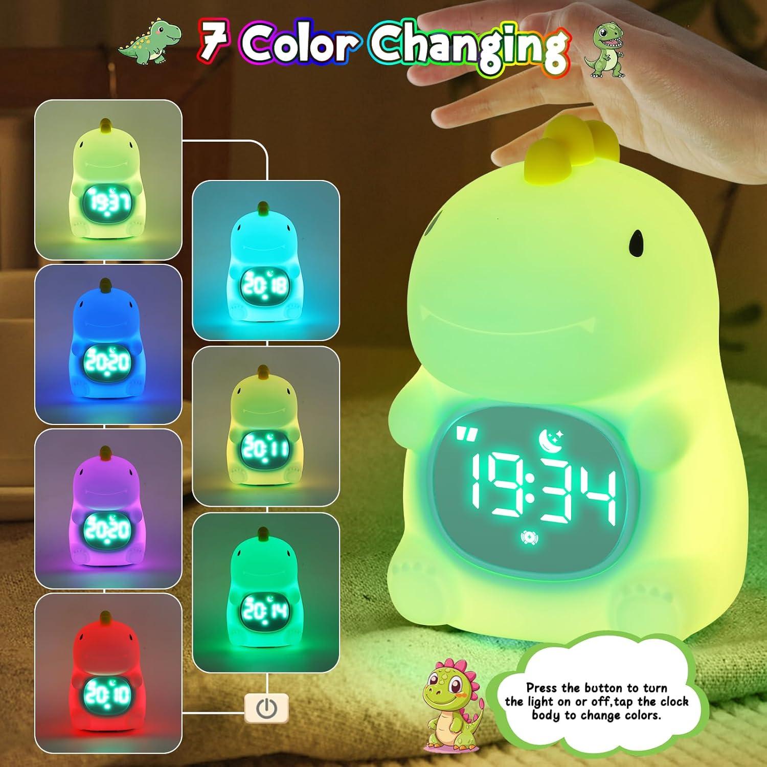 Reloj Despertador Dinosaurio Ollycasa con Luz Nocturna