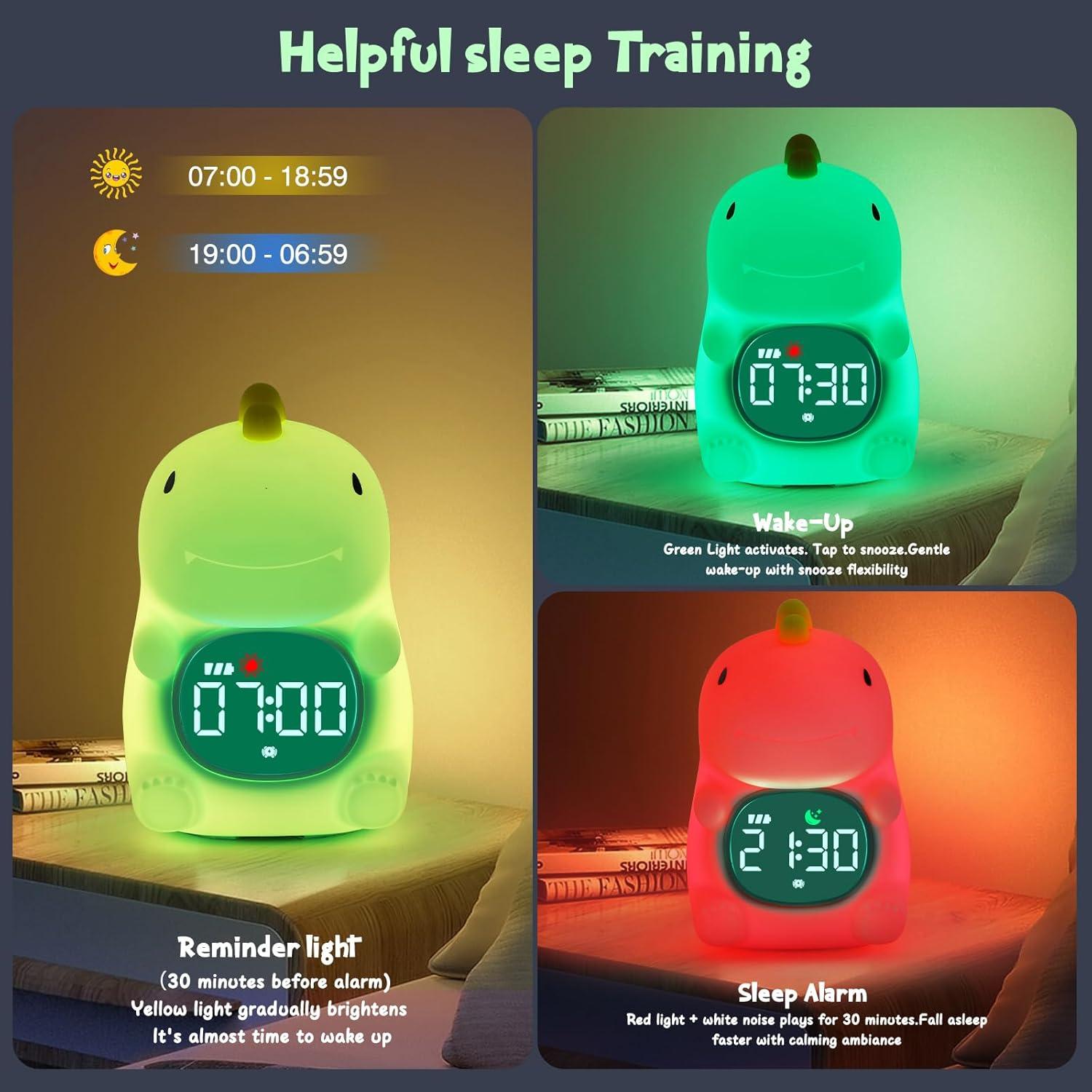 Reloj Despertador Dinosaurio Ollycasa con Luz Nocturna