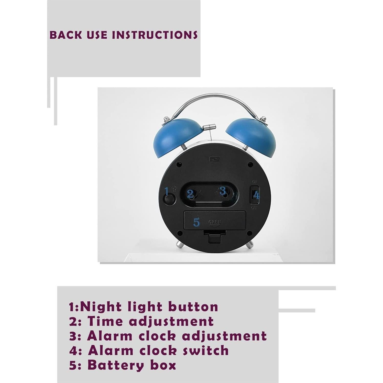 Reloj Despertador Analógico HYLING Azul para Niños 10 cm