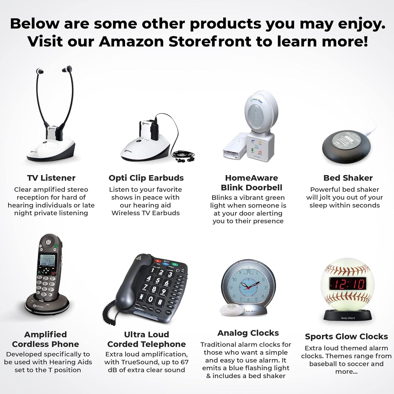 Reloj Despertador Digital Sonic Alert Púrpura Compacto con Vibración