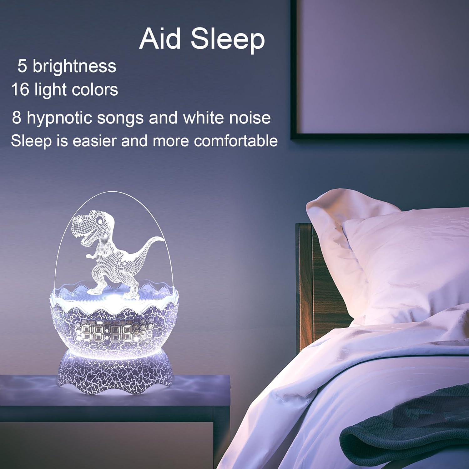 Reloj Despertador Dinosaurio MTDYHY con Luz Nocturna y Bluetooth