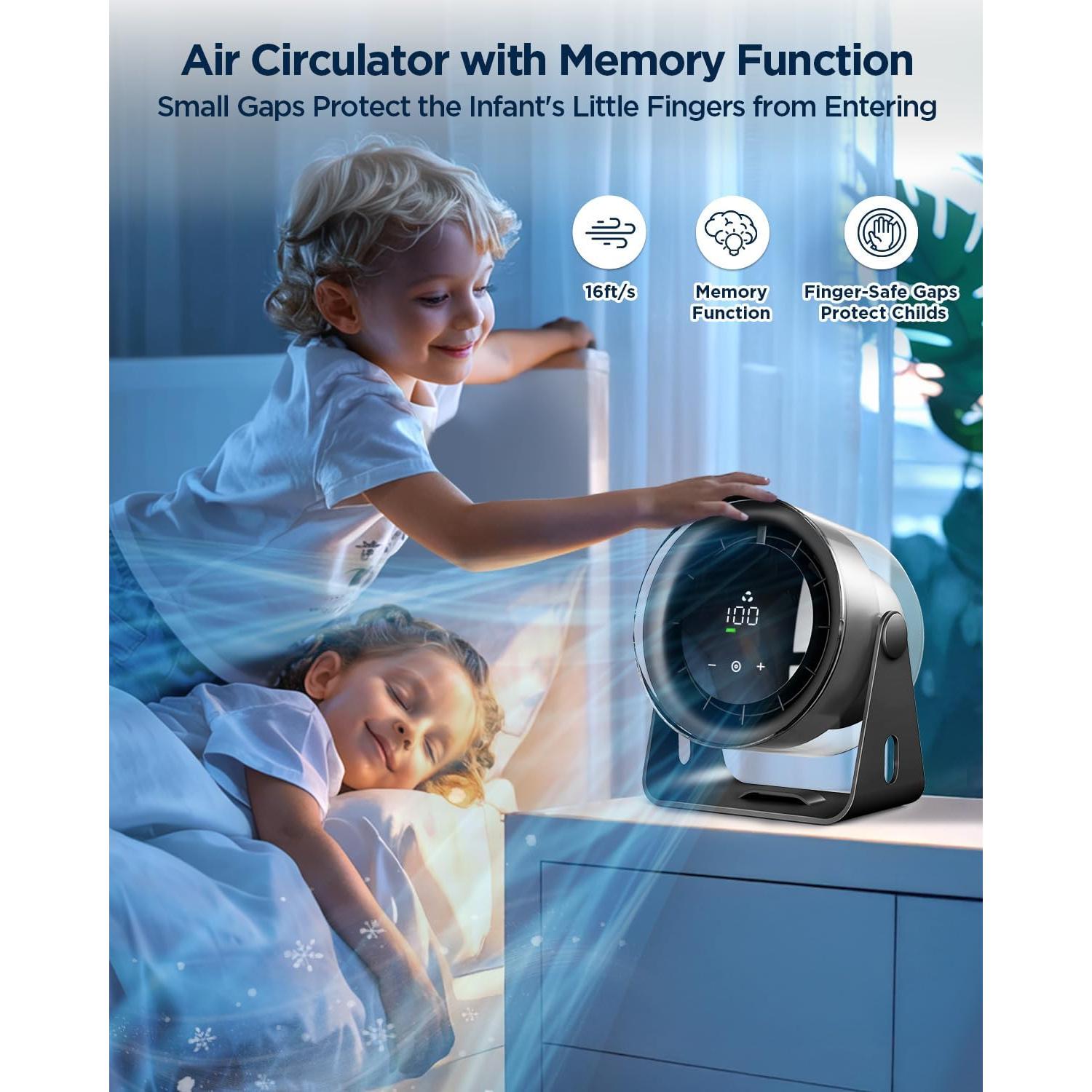 Ventilador de Escritorio EasyAcc F31, Batería 6000mAh, Silencioso