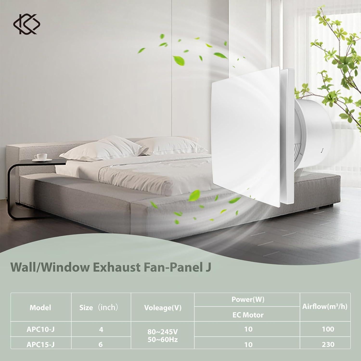 Ventilador de Baño KCVENTSAIR 10W Reversible Control Remoto