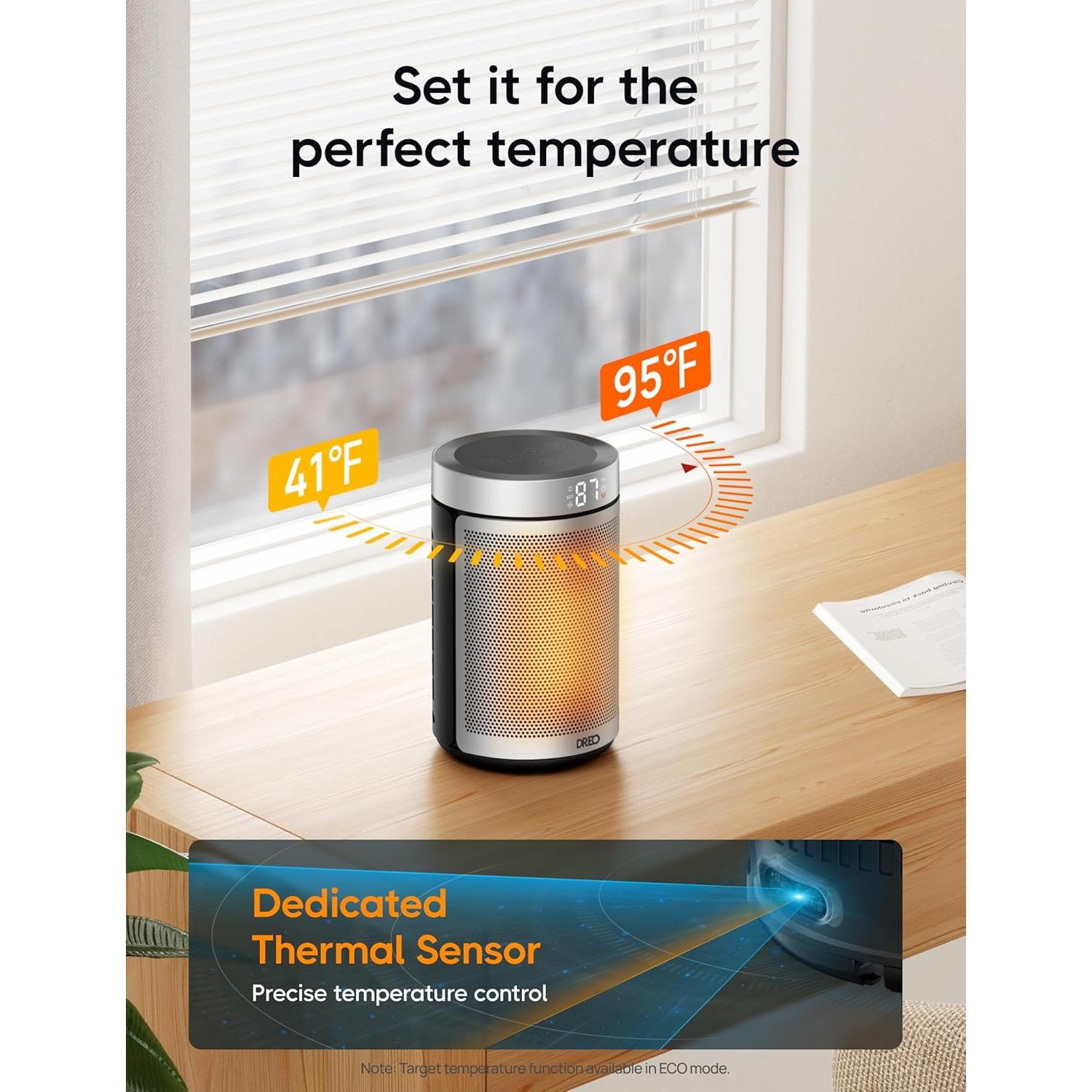 Calefactor Eléctrico Dreo DR-HSH006 1500W PTC Plata