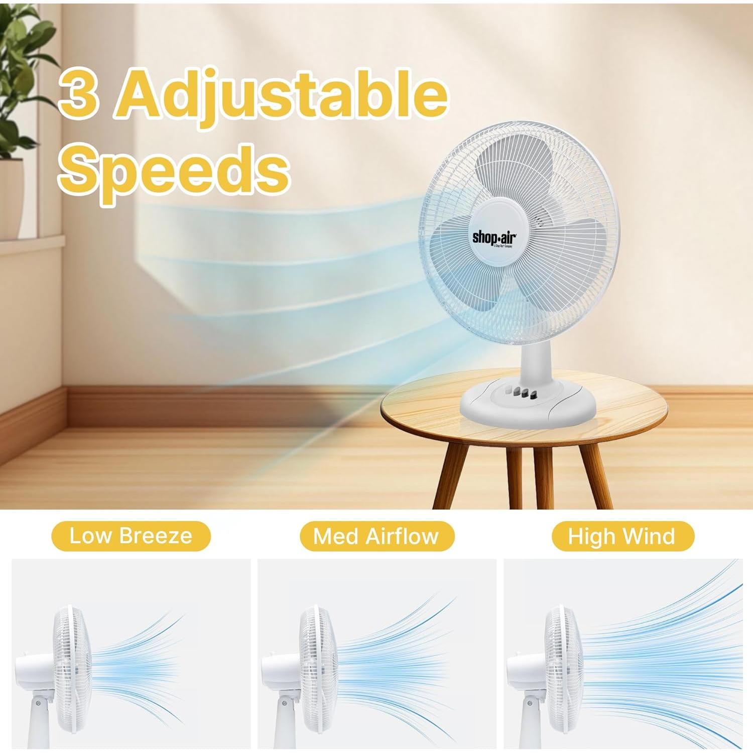 Ventilador de Mesa Oscilante Shop-Air 30.48 cm 3 Velocidades