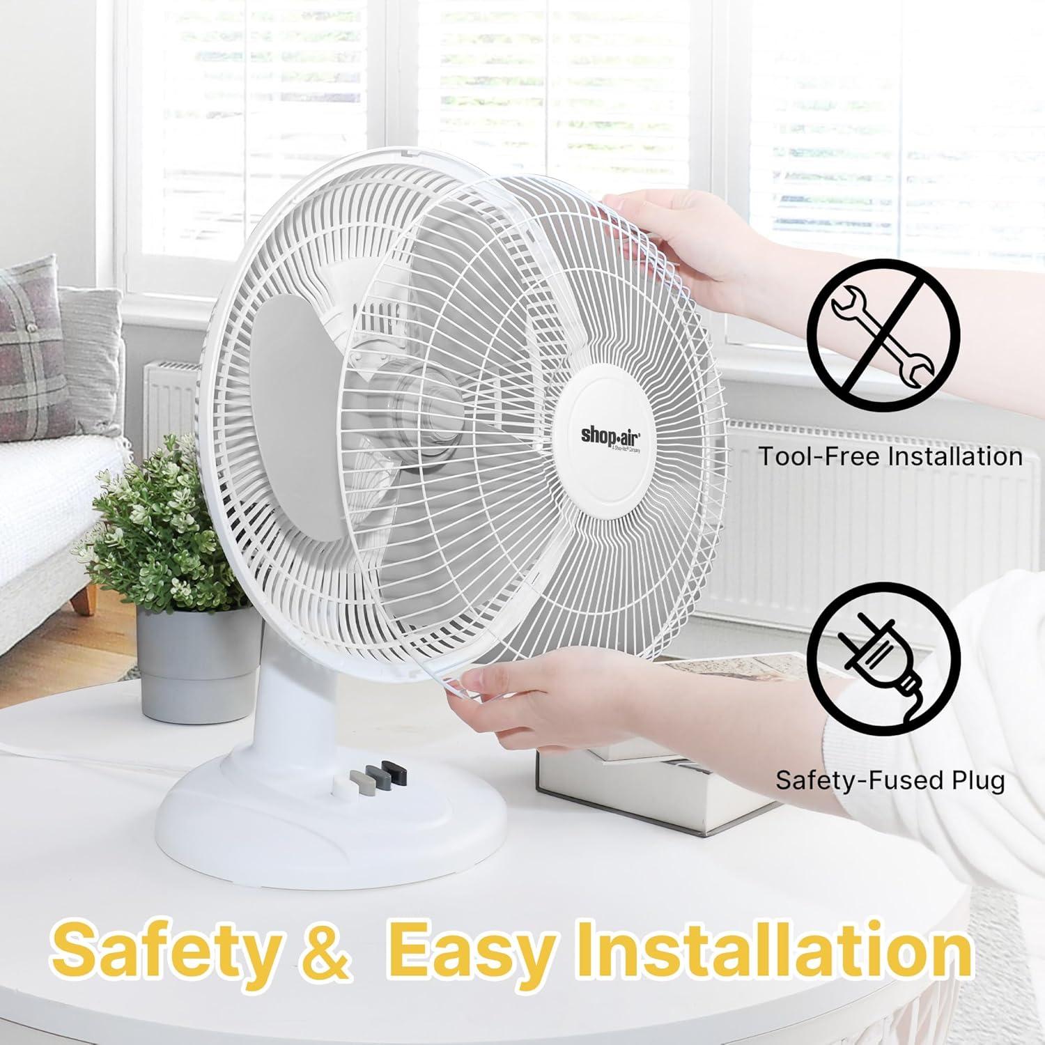 Ventilador de Mesa Oscilante Shop-Air 30.48 cm 3 Velocidades