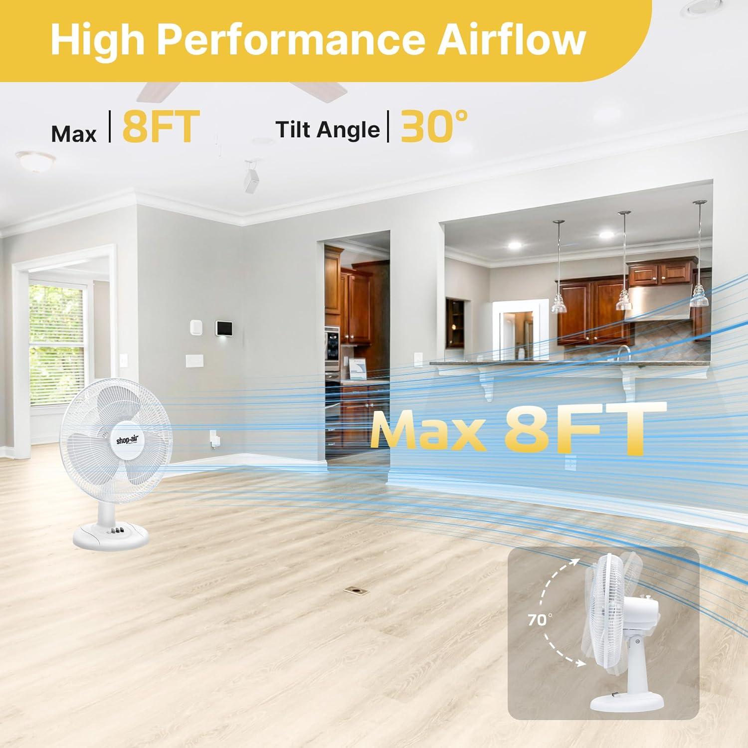 Ventilador de Mesa Oscilante Shop-Air 30.48 cm 3 Velocidades