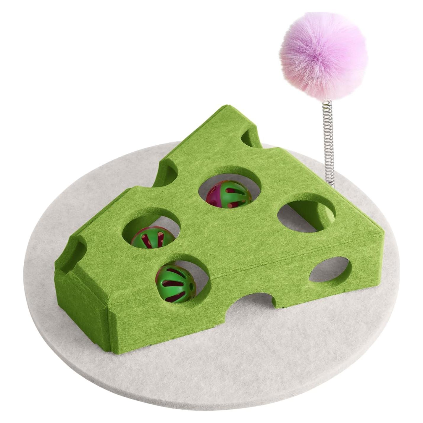 Juguete Interactivo para Gatos Enioem Laberinto Fieltro Verde