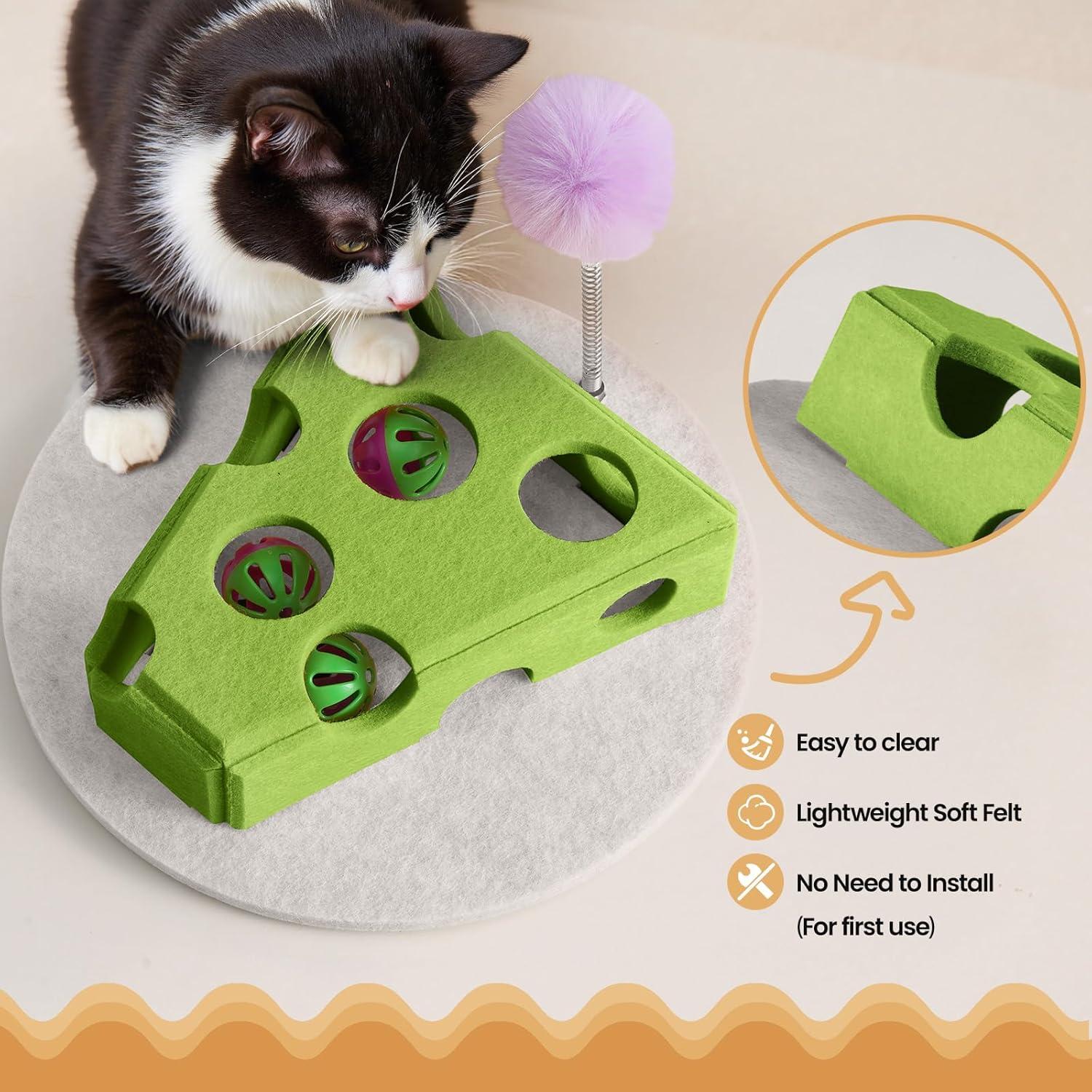 Juguete Interactivo para Gatos Enioem Laberinto Fieltro Verde