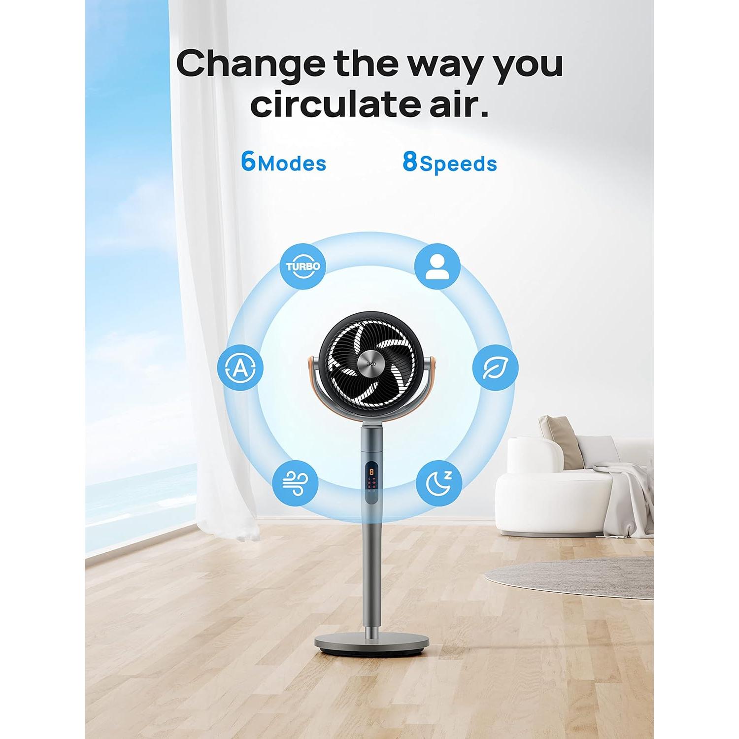 Ventilador de Pedestal Dreo DR-HTF007 con Control Remoto 8 Velocidades