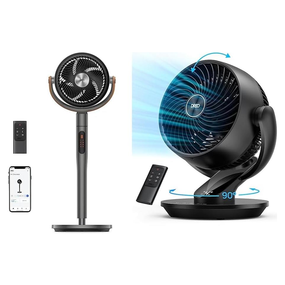 Ventilador de Pedestal Dreo 109 cm con Control Remoto y Oscilación