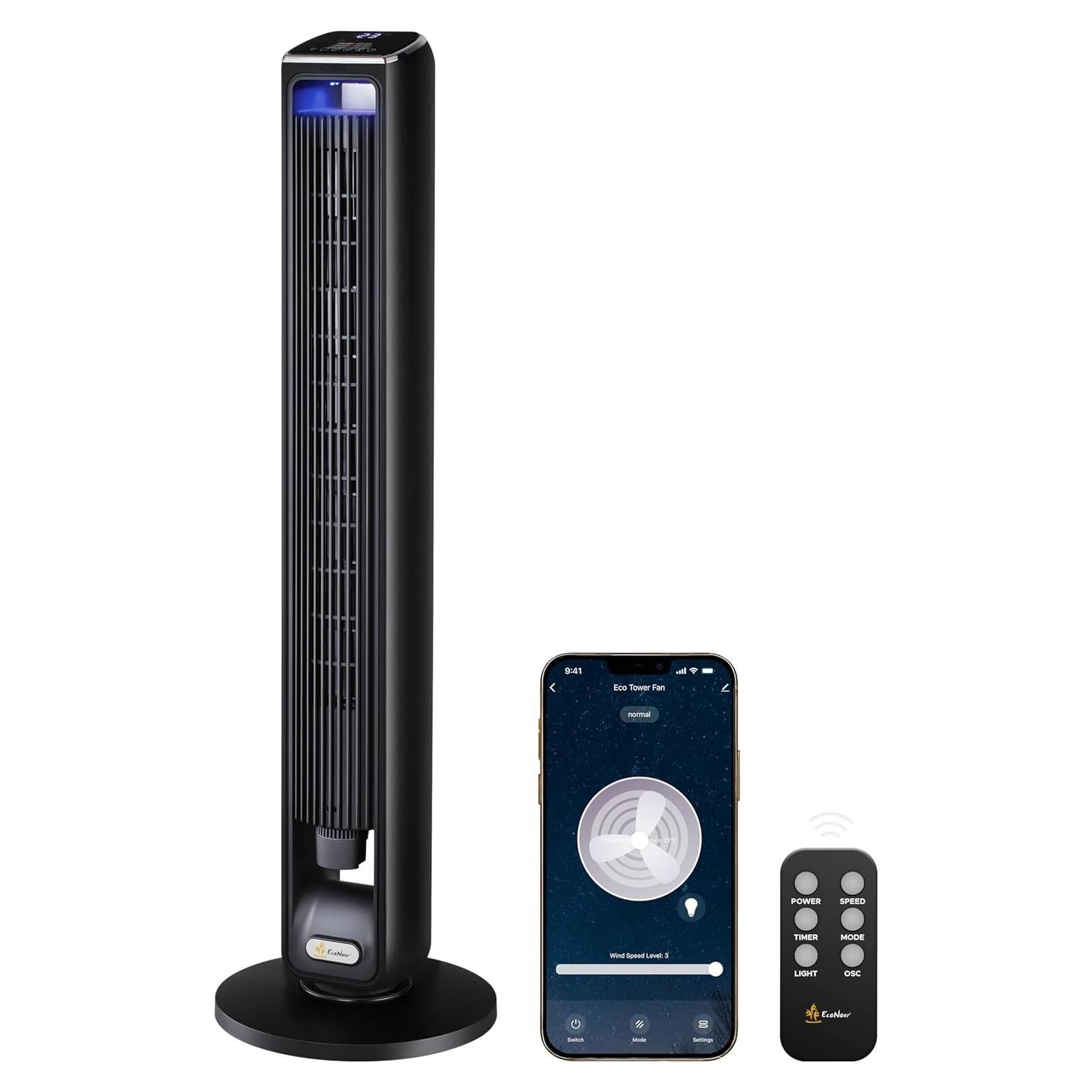 Ventilador Torre Inteligente EcoNour 106.68 cm Oscilante WiFi