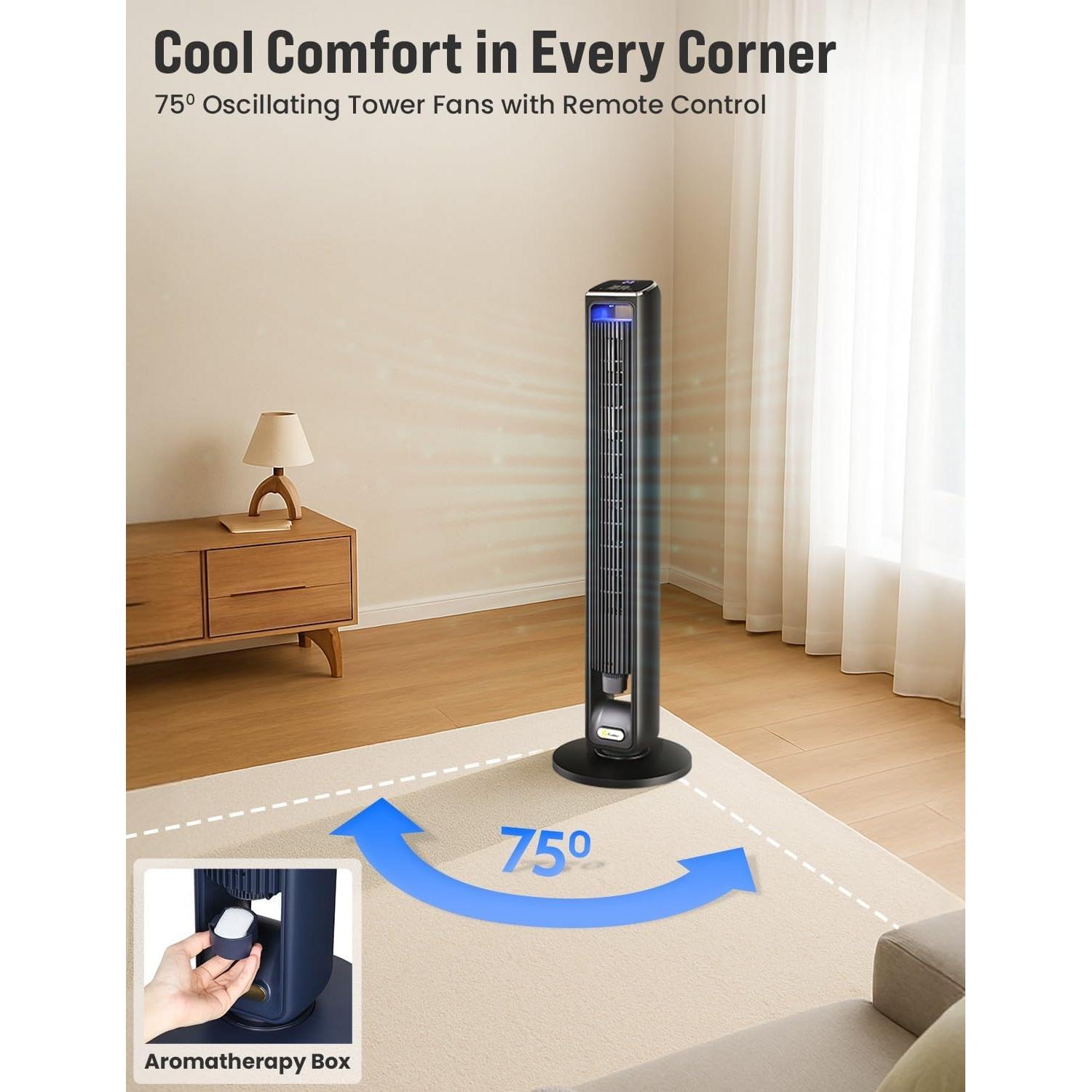 Ventilador Torre Inteligente EcoNour 106.68 cm Oscilante WiFi