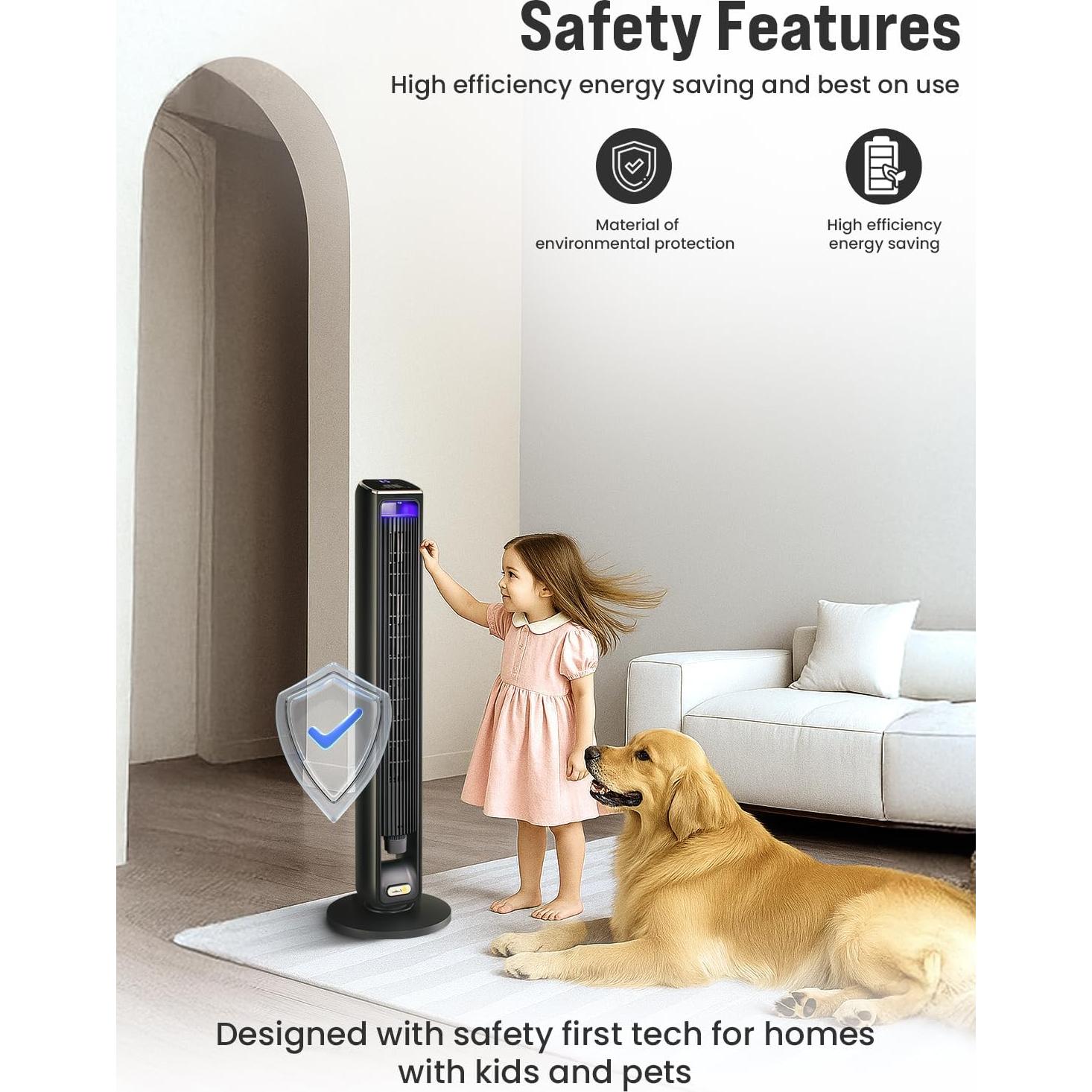 Ventilador Torre Inteligente EcoNour 106.68 cm Oscilante WiFi