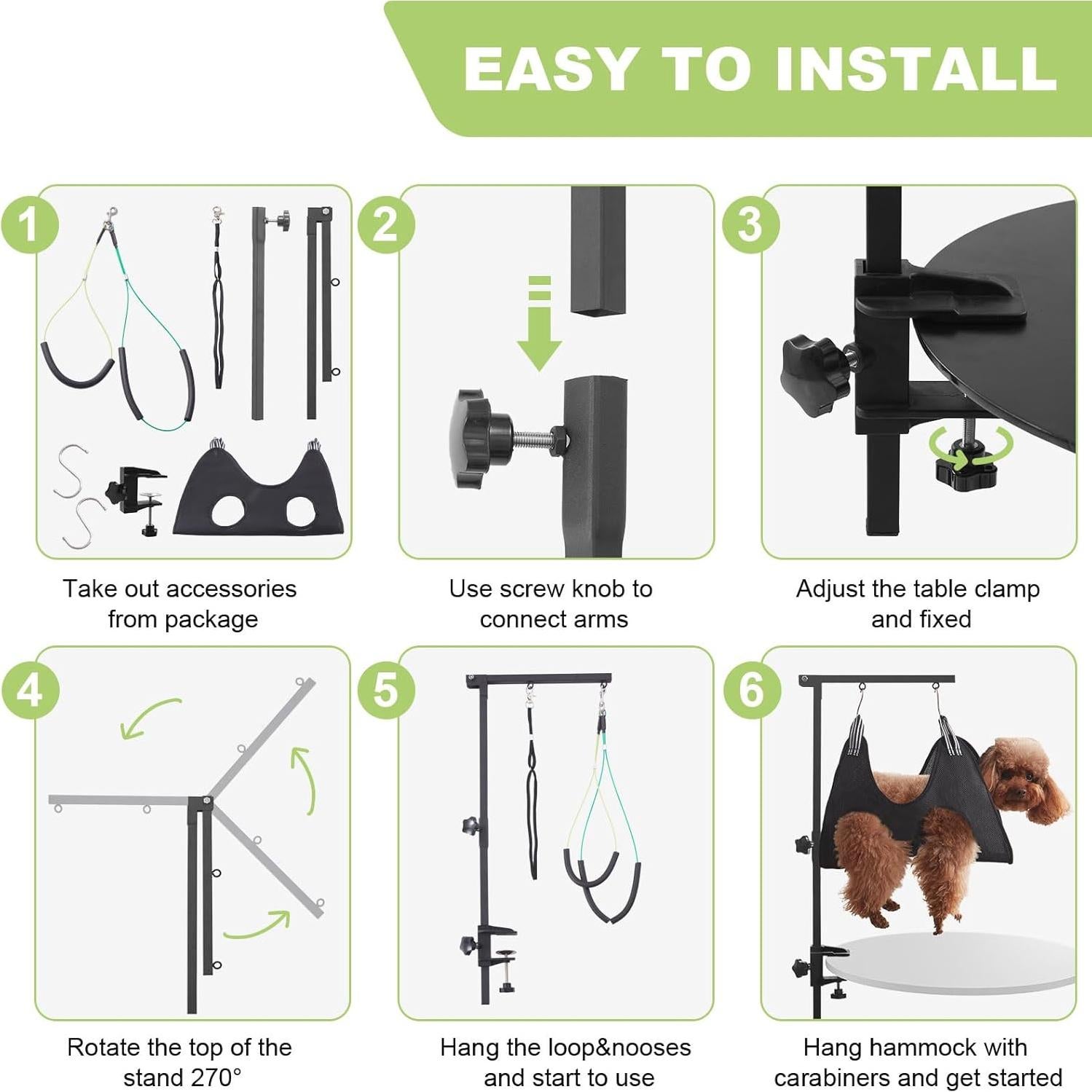 Brazo de Aseo para Perros ZPVP Ajustable 45.72-88.9 cm