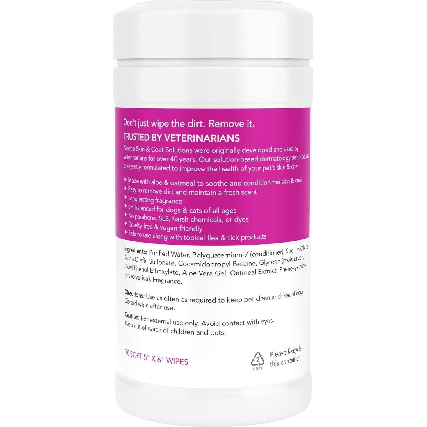 Toallitas de Champú Sin Agua Nootie 70 Unidades - Flor de Cerezo