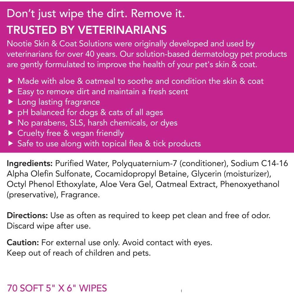 Toallitas de Champú Sin Agua Nootie 70 Unidades - Flor de Cerezo