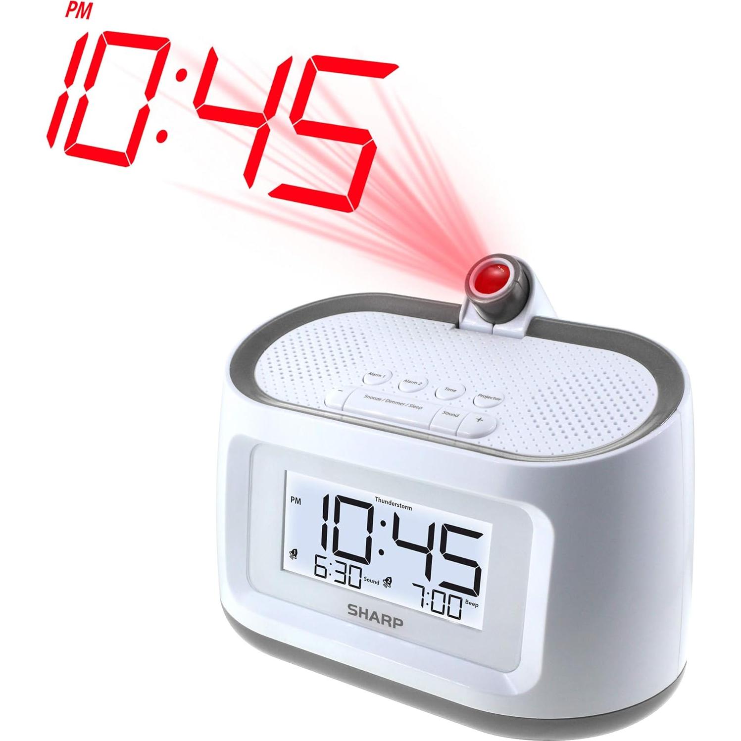 Reloj Despertador Proyector Sharp SPC585BCAMZ con Sonidos Naturales