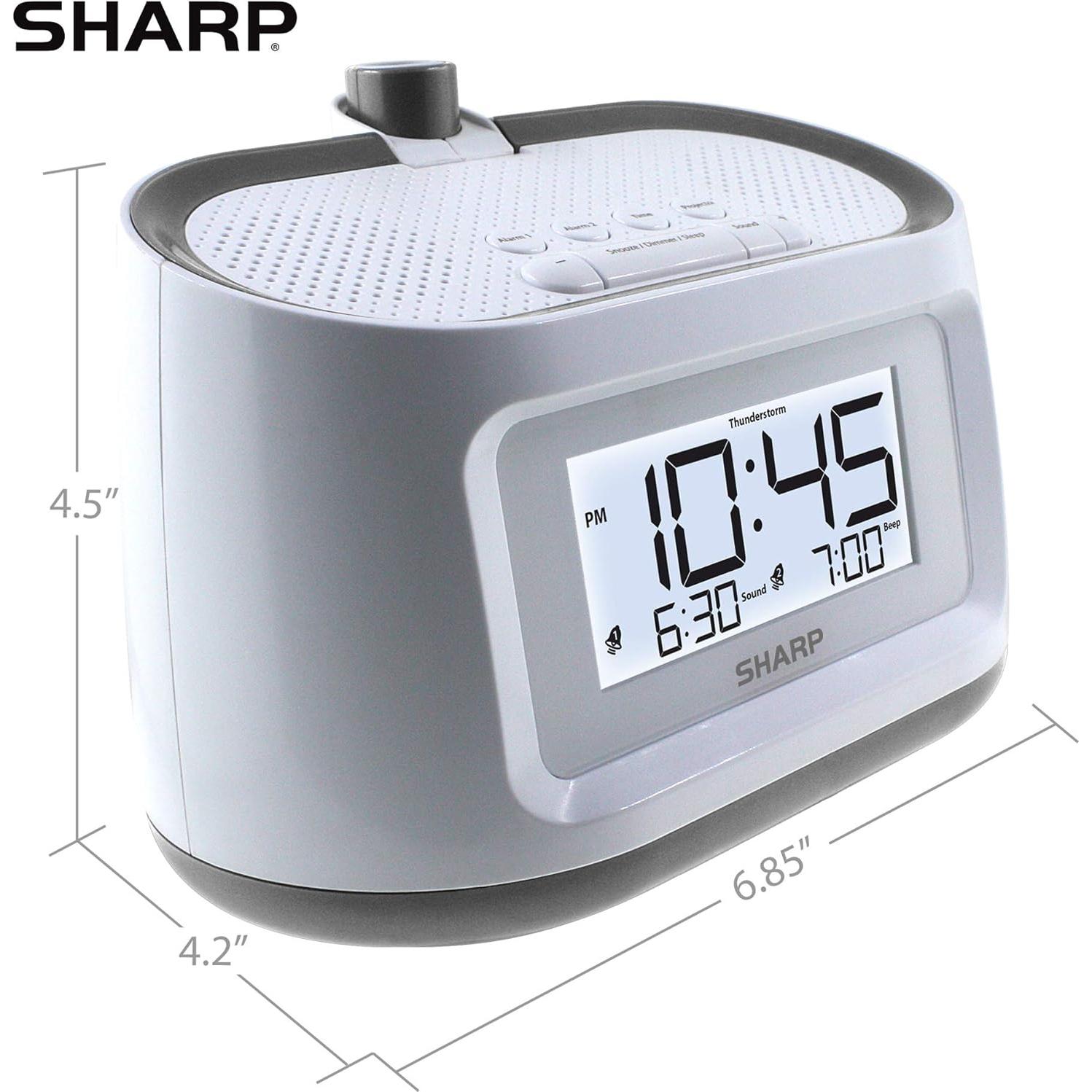 Reloj Despertador Proyector Sharp SPC585BCAMZ con Sonidos Naturales