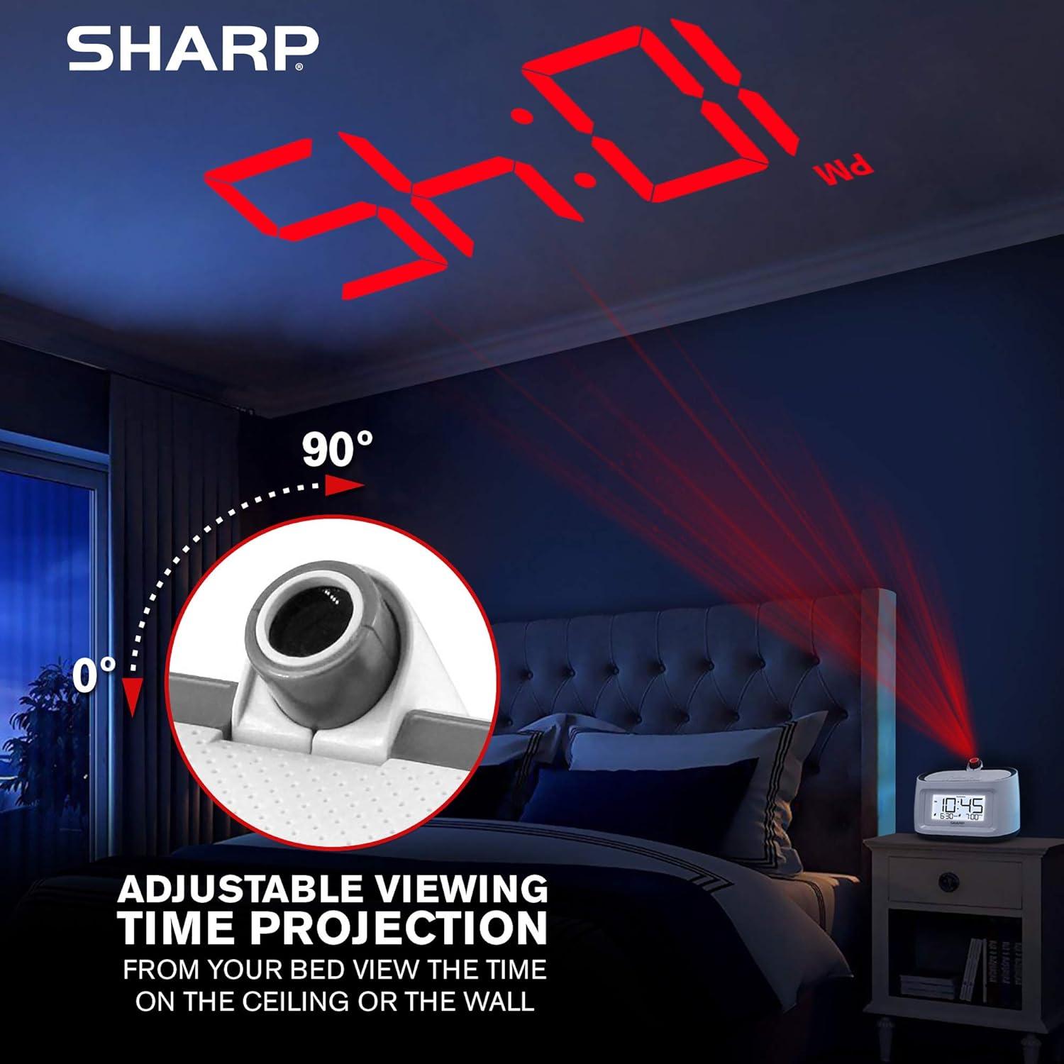 Reloj Despertador Proyector Sharp SPC585BCAMZ con Sonidos Naturales