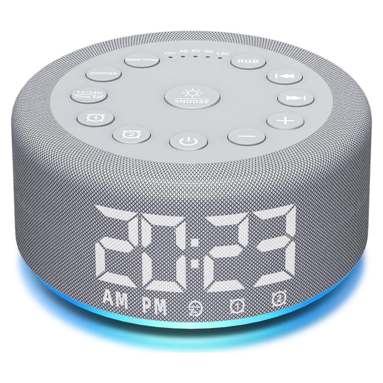 Máquina de Sonido 3 en 1 Hushing Reloj Despertador Luz Nocturna