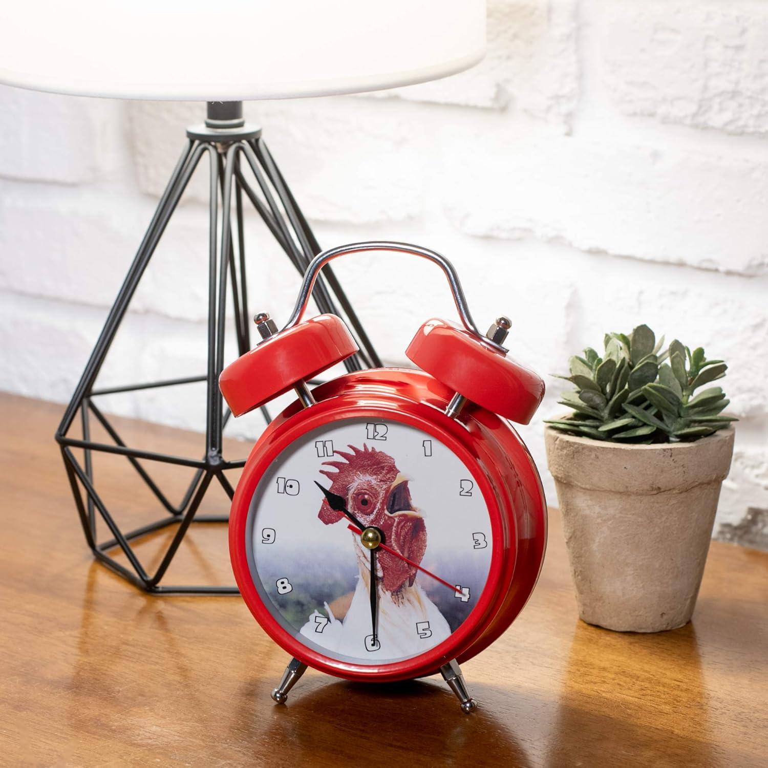 Reloj Despertador Divertido Gallo Mark Feldstein Rojo 15.5cm