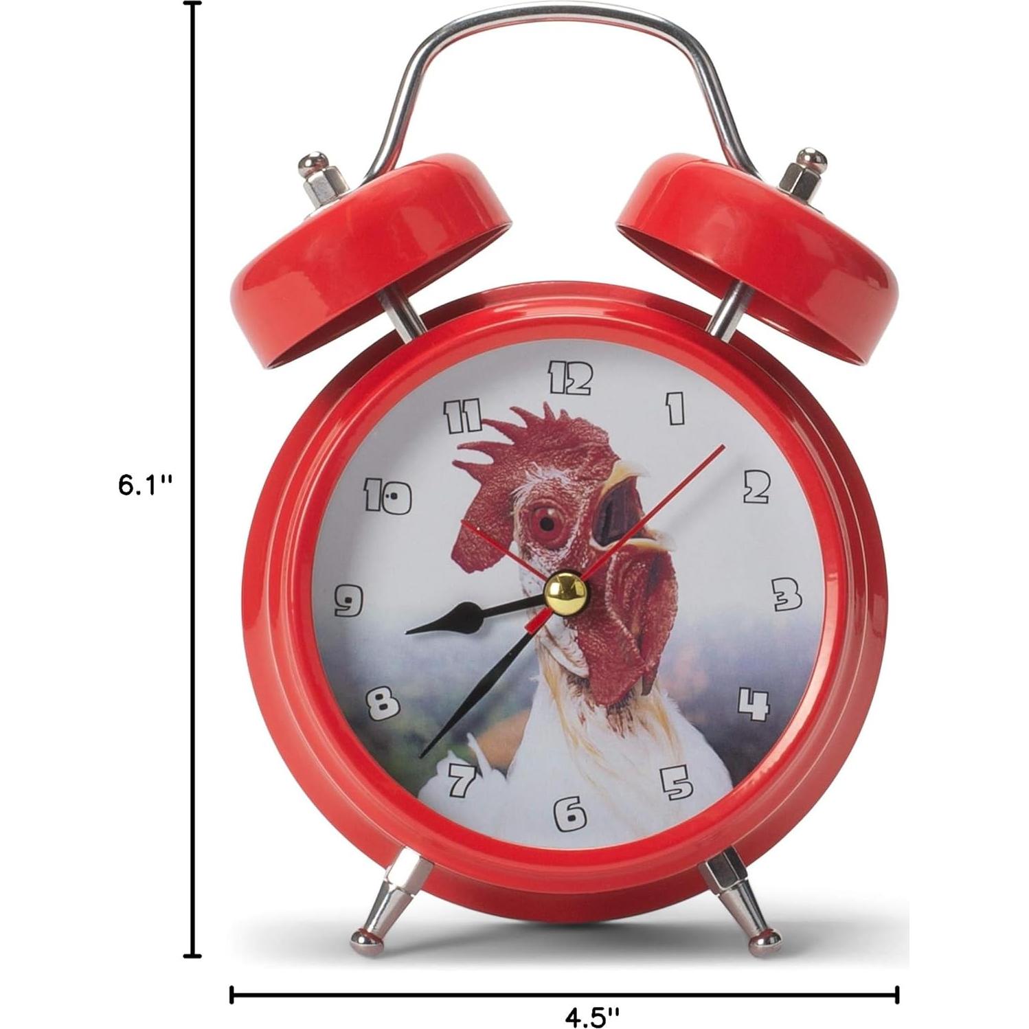Reloj Despertador Divertido Gallo Mark Feldstein Rojo 15.5cm