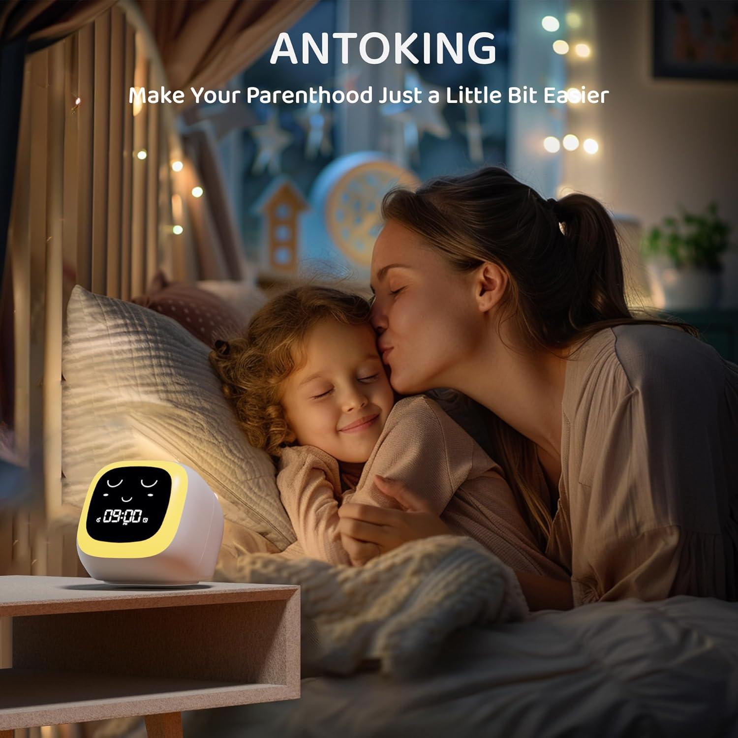 Reloj Despertador Infantil ANTOKING con Luz Nocturna y Sonido