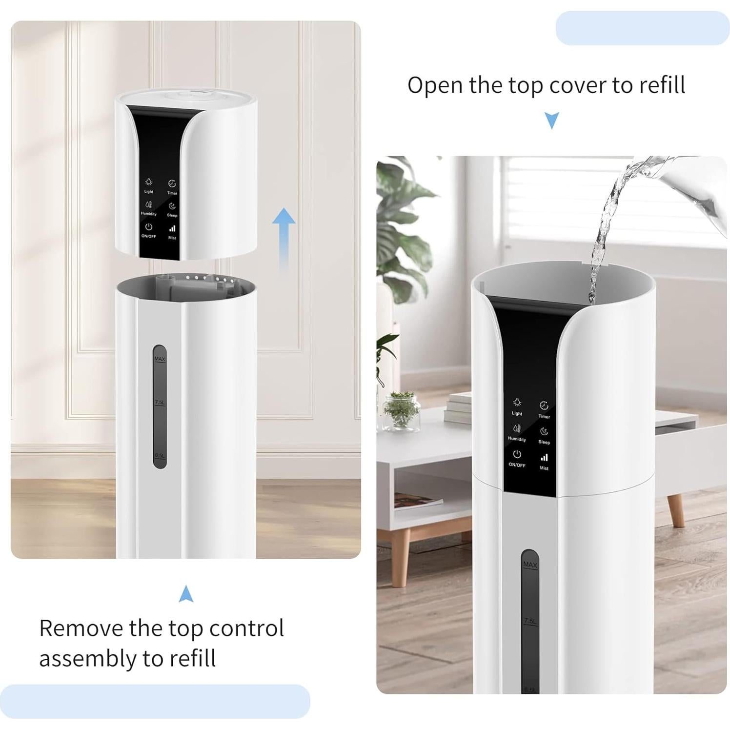 Humidificador Sejoy 9L Ultrasonido Blanco con Control Remoto