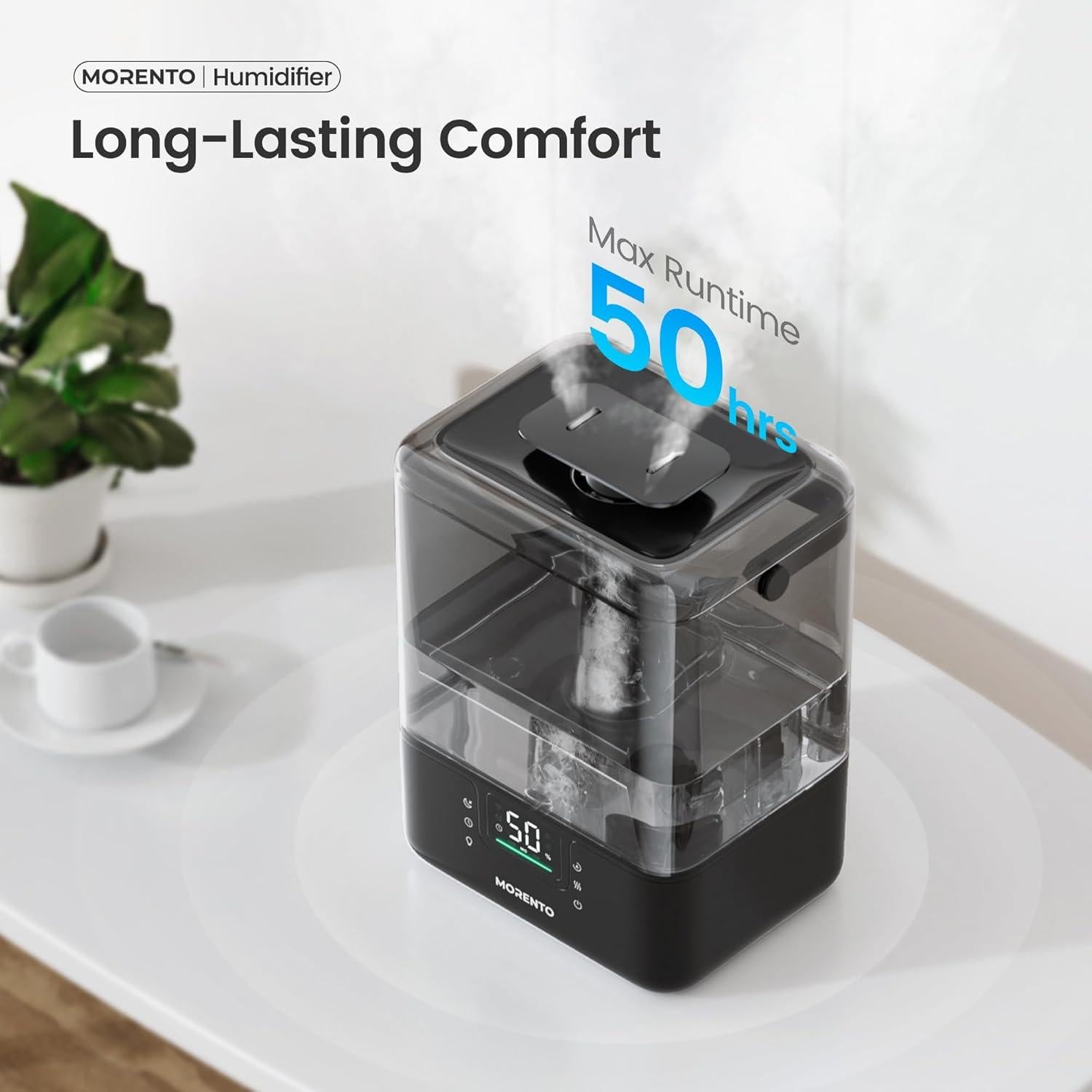 Humidificador Inteligente MORENTO 6L con Control por App y Luz Nocturna