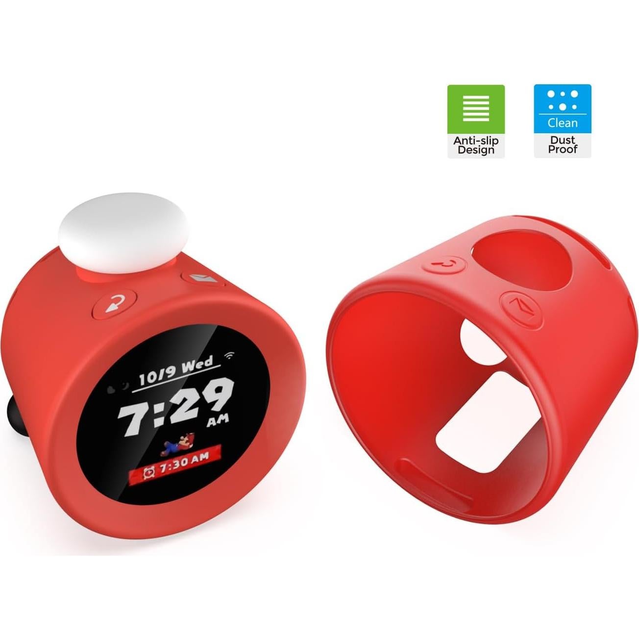 Funda de Silicona Suave YANMONGI para Nintendo Sound Clock Alarmo - Rojo