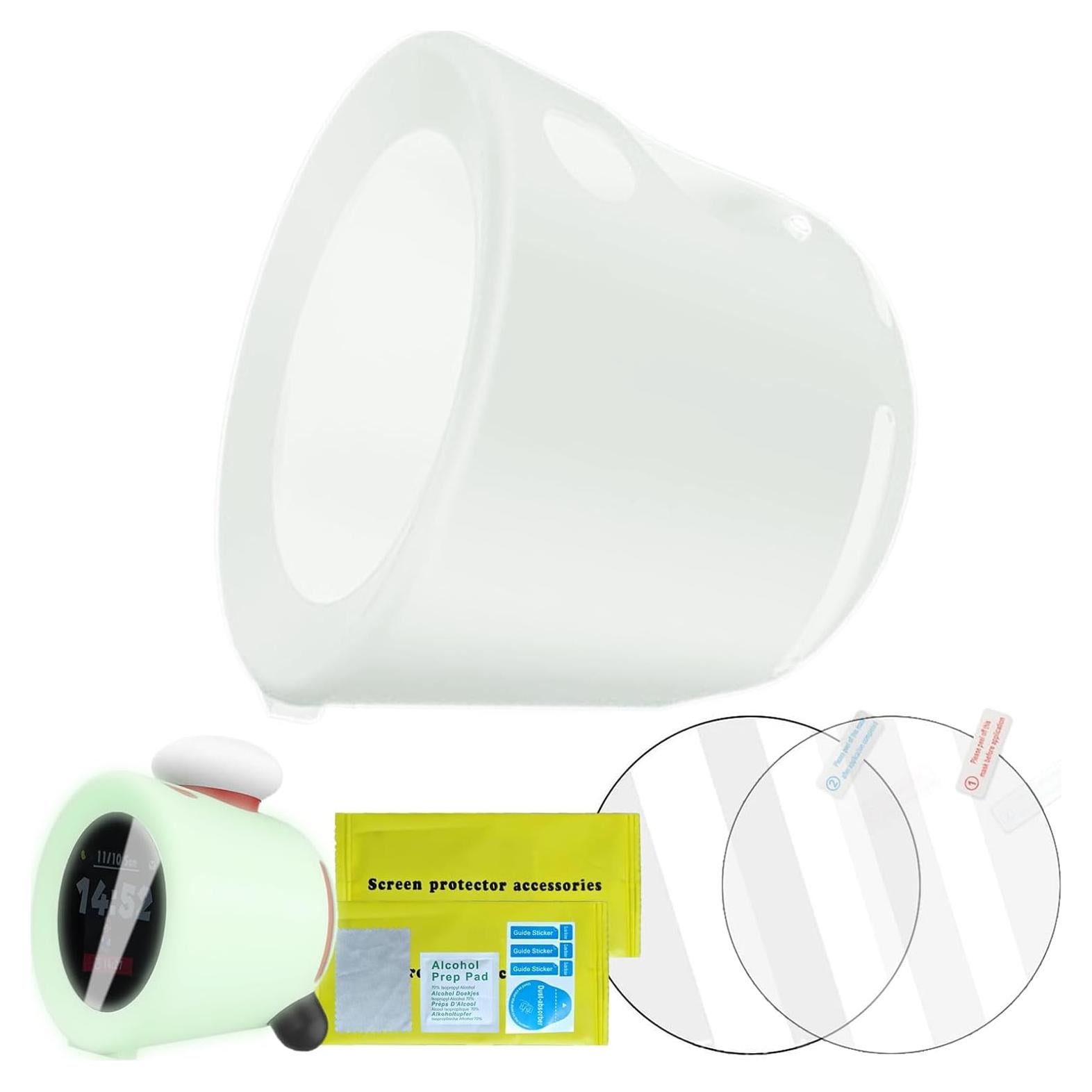 Paquete 3 Accesorios Nintendo Sound Clock Alarmo - Funda Verde Fluorescente y 2 Protectores HD