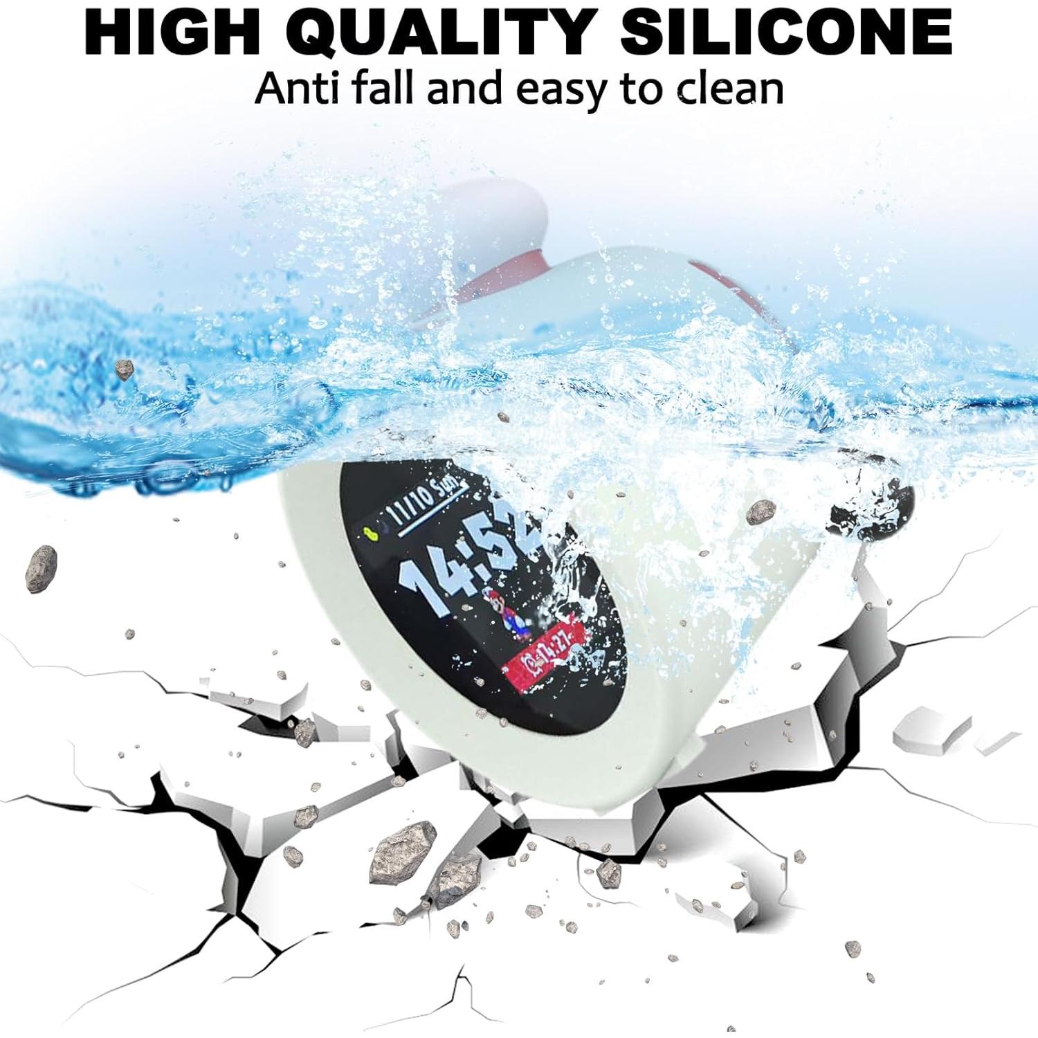 Paquete 3 Accesorios Nintendo Sound Clock Alarmo - Funda Verde Fluorescente y 2 Protectores HD