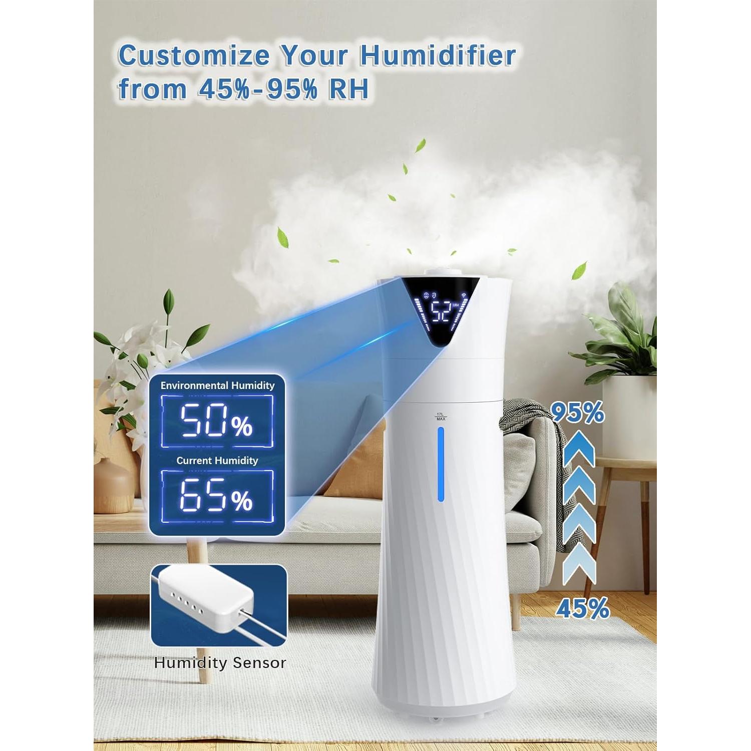 Humidificador MONISEN 17L para Habitaciones Grandes 185.8 m²