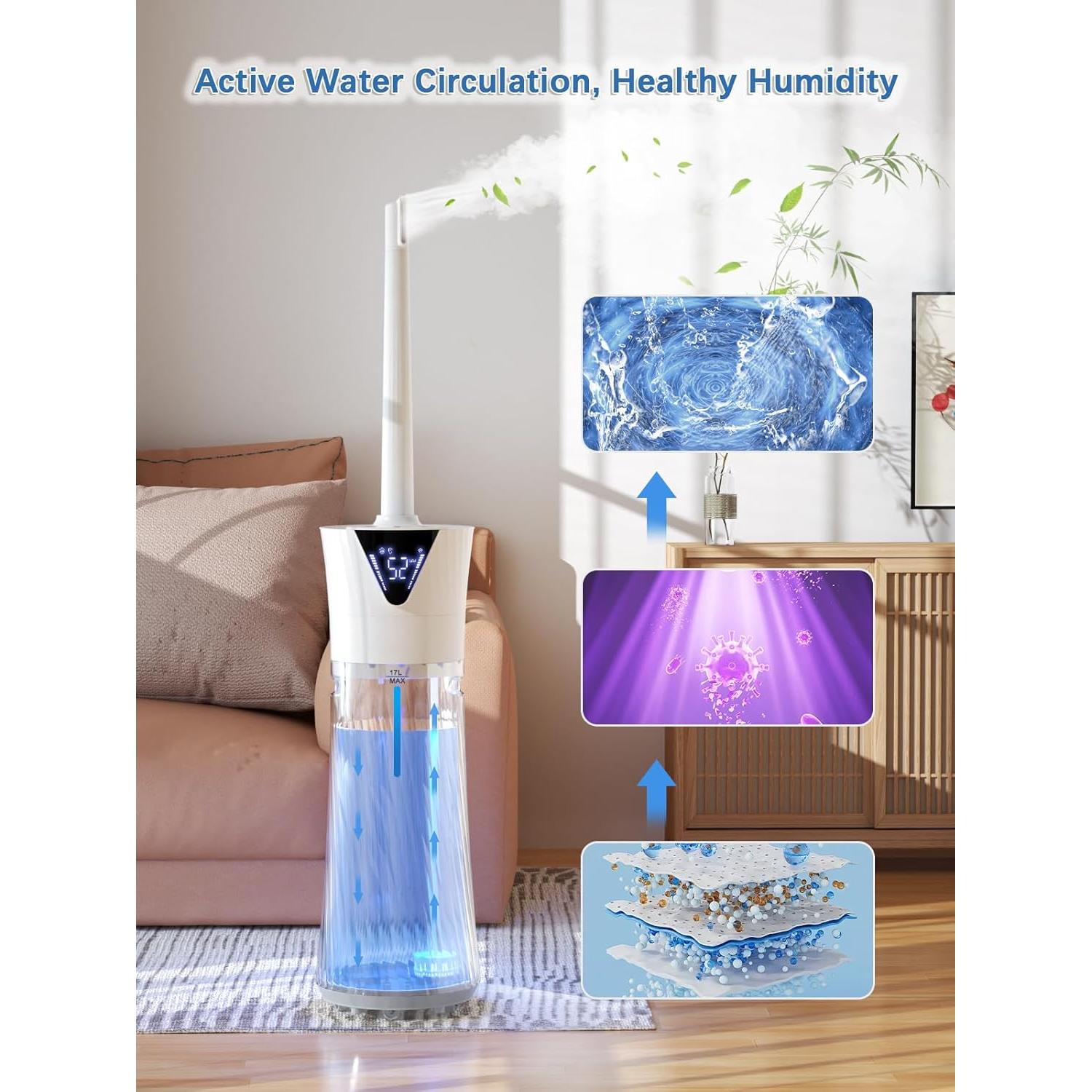 Humidificador MONISEN 17L para Habitaciones Grandes 185.8 m²