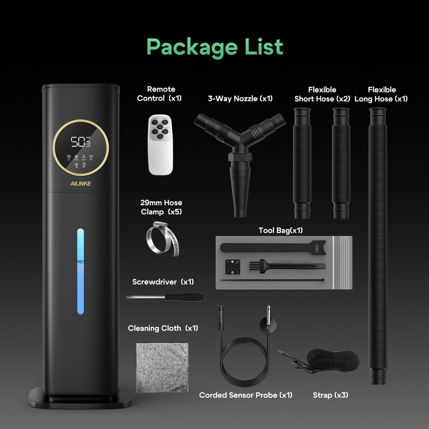 Humidificador de Plantas AILINKE 8L Ultrasonido Control Remoto