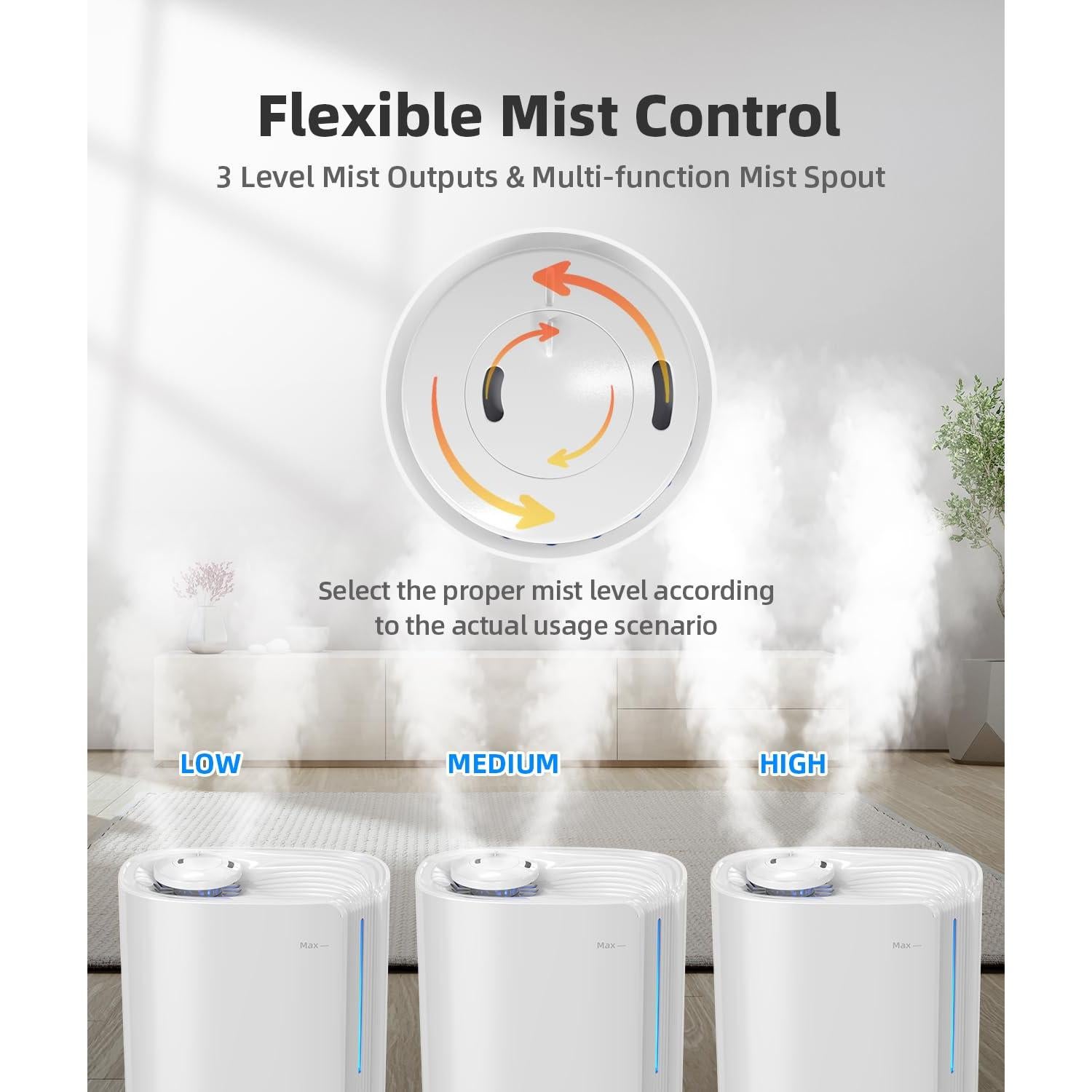 Humidificador Ultrasonico BREEZOME MG07JSB 6L Blanco 60 Horas