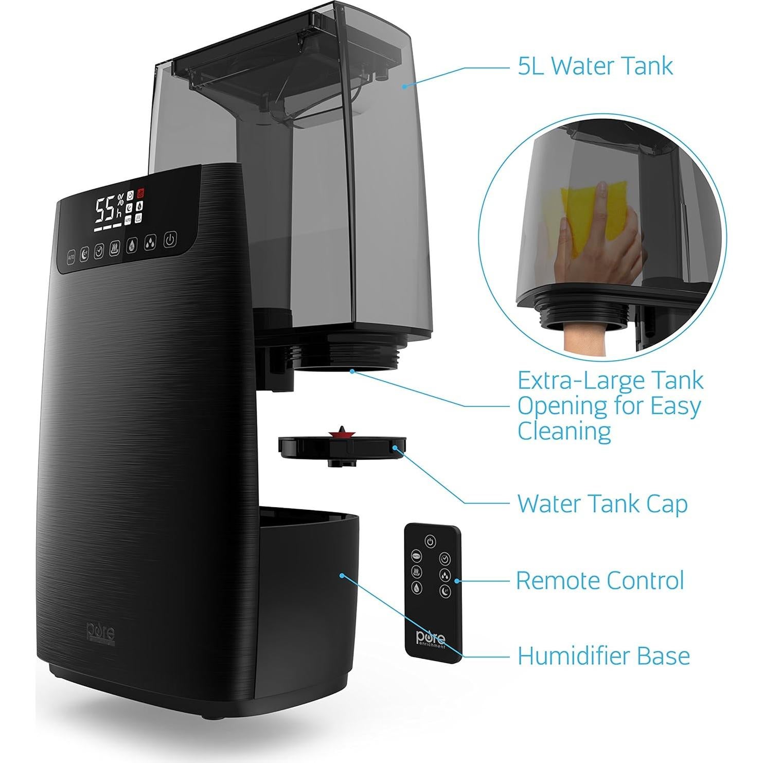 Humidificador Pure Enrichment HumeXL Pro 5L Vapor Frío y Caliente