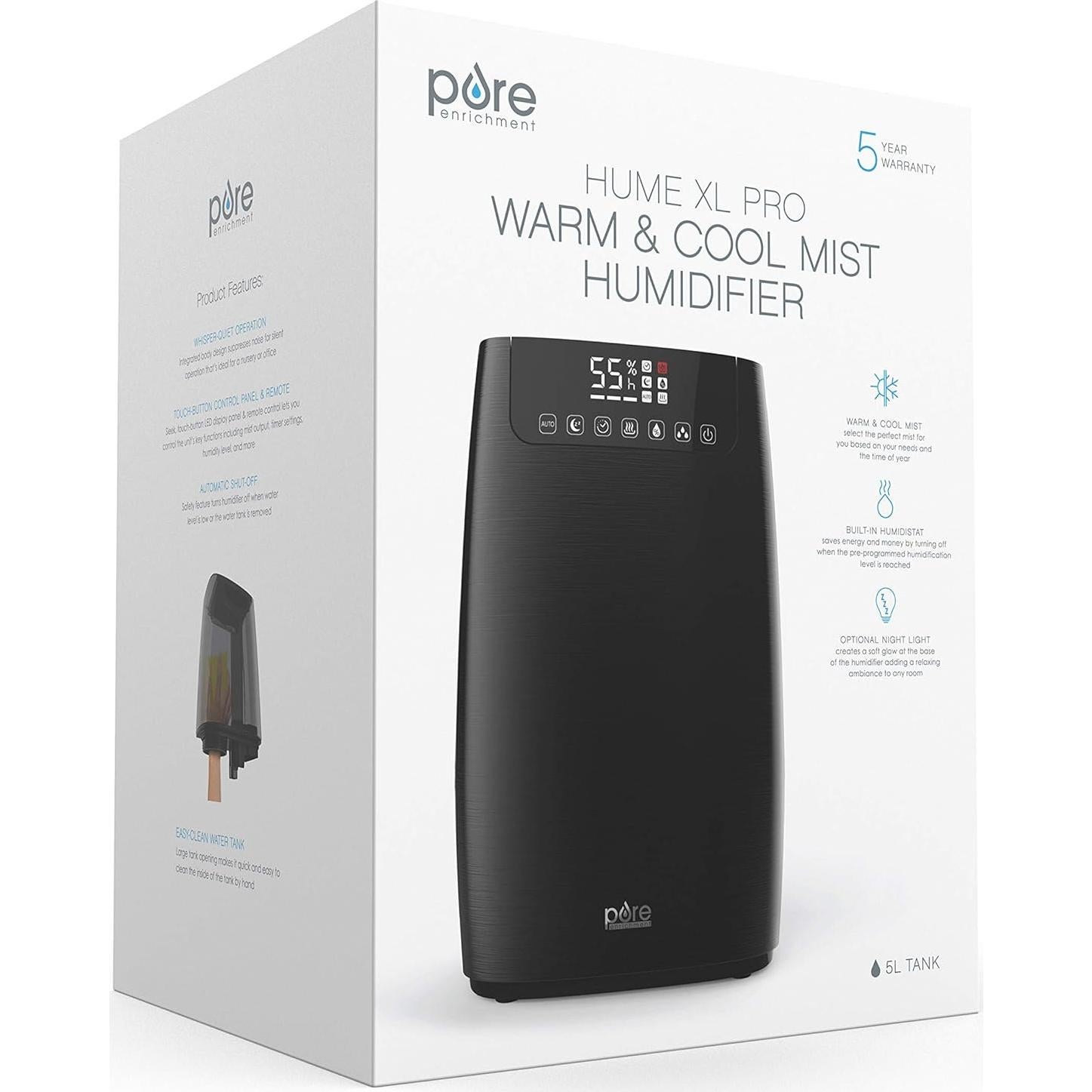 Humidificador Pure Enrichment HumeXL Pro 5L Vapor Frío y Caliente